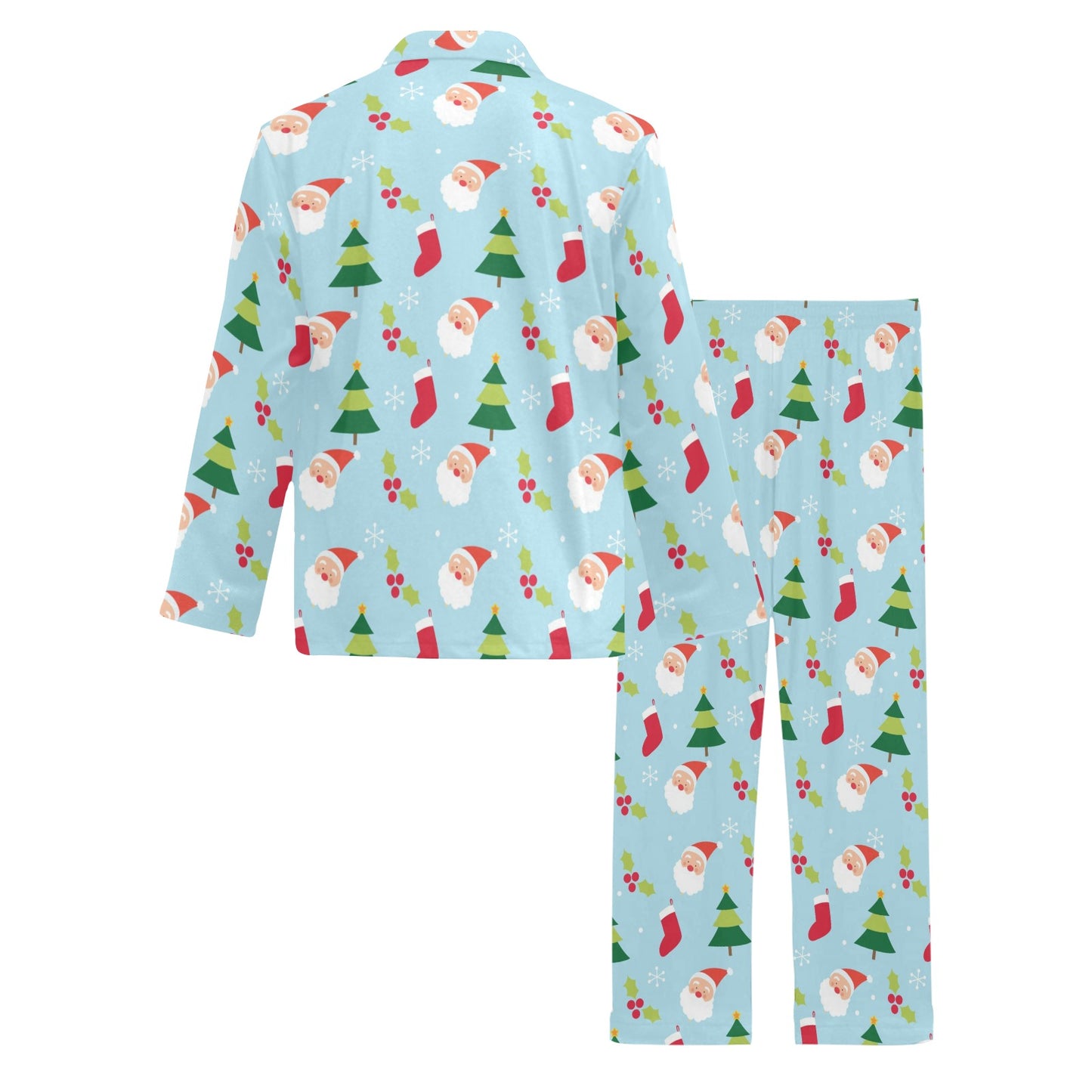 Santa Themed Print Design LKS301 Men's Long Pajama Set