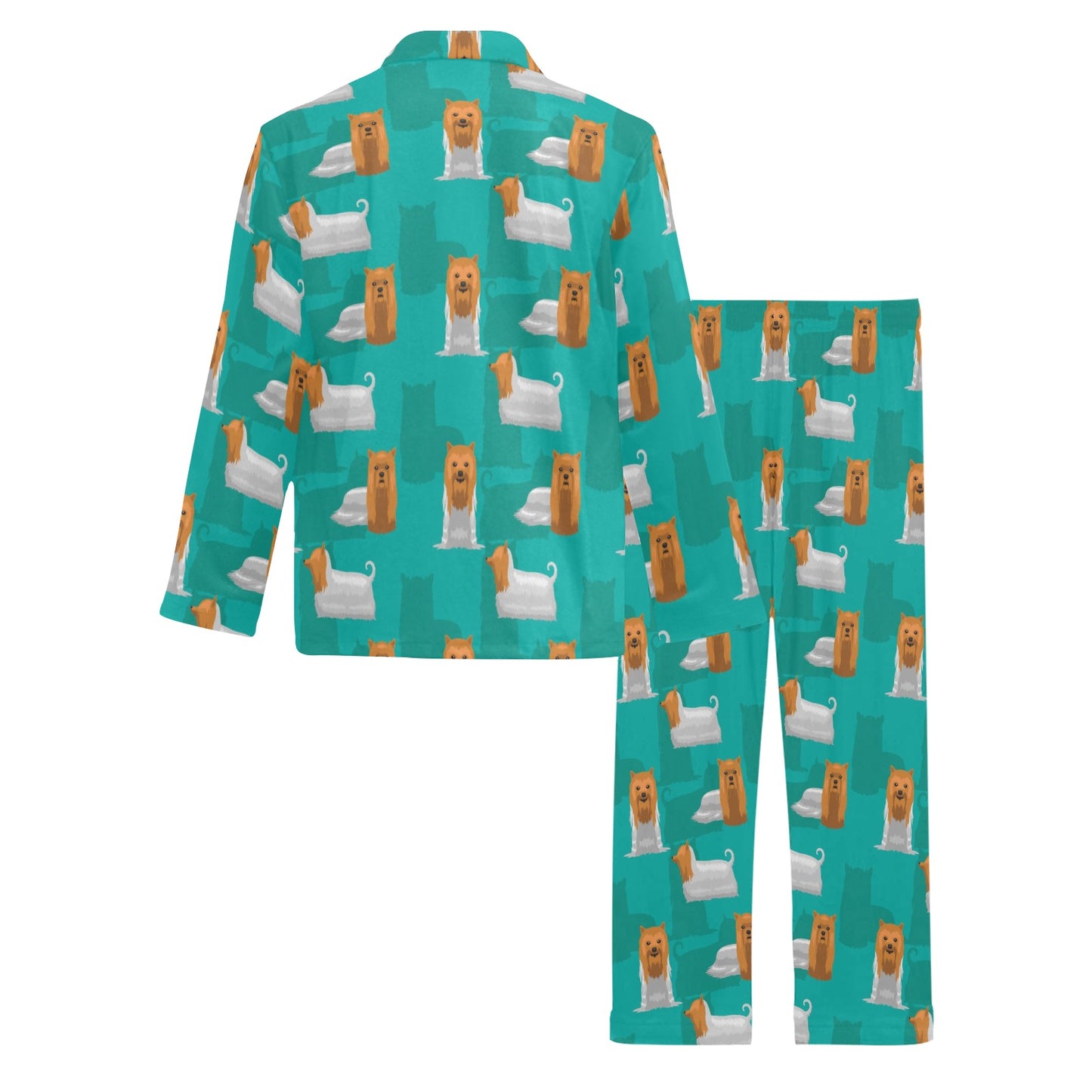Silky Terriers Print Design LKS301 Men's Long Pajama Set