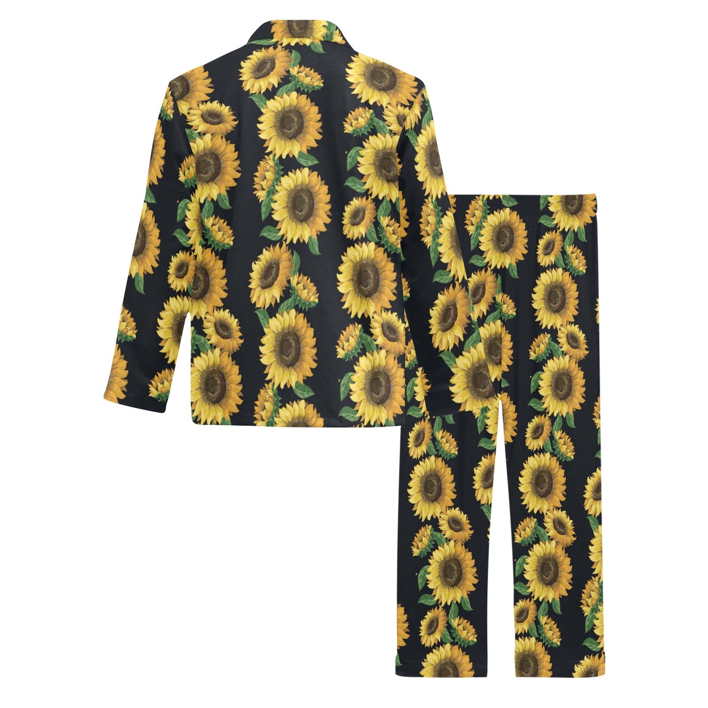 Sunflower Print Design LKS306 Men's Long Pajama Set