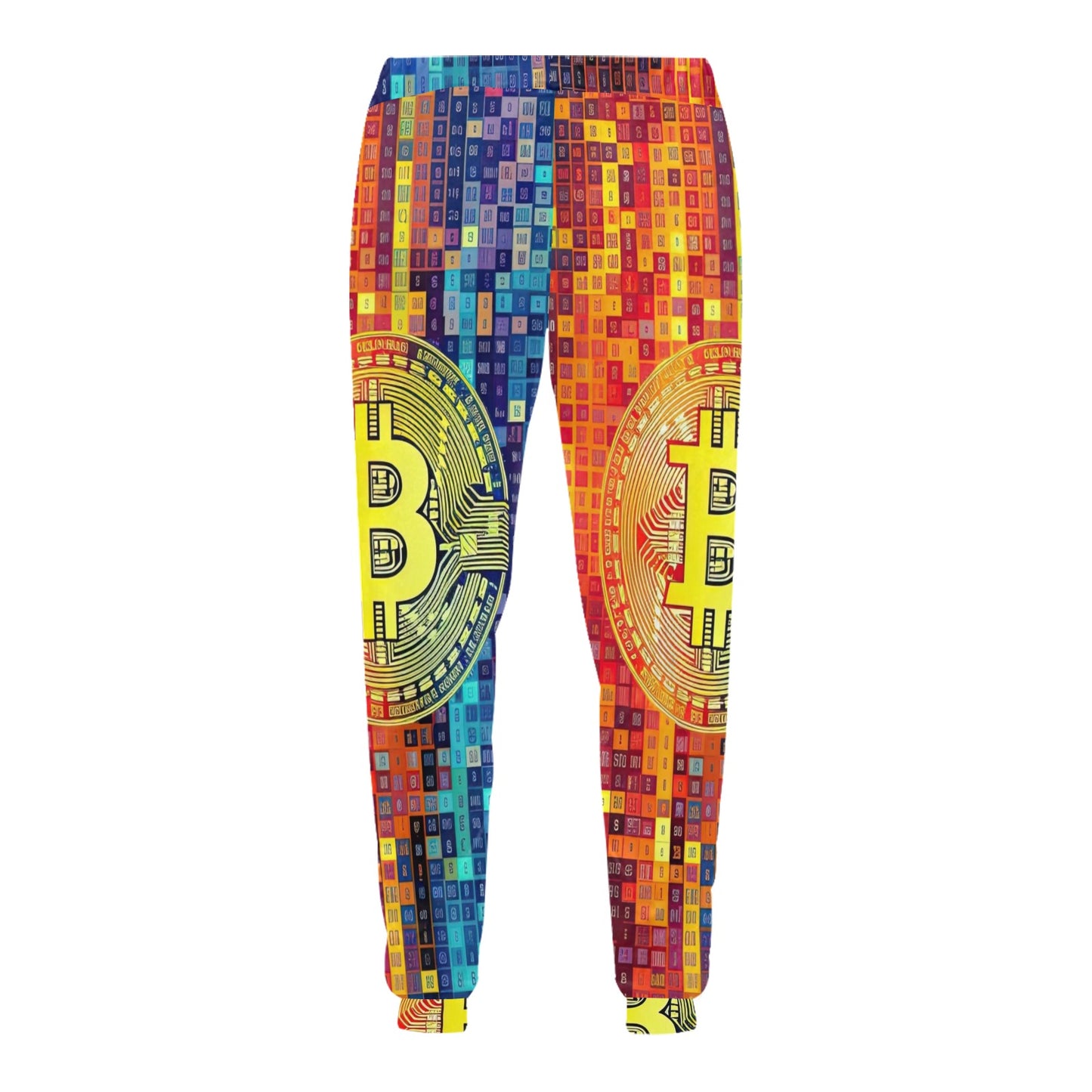Bitcoin Blockchain Print Pattern Design BTC5 Men's Sweatpants