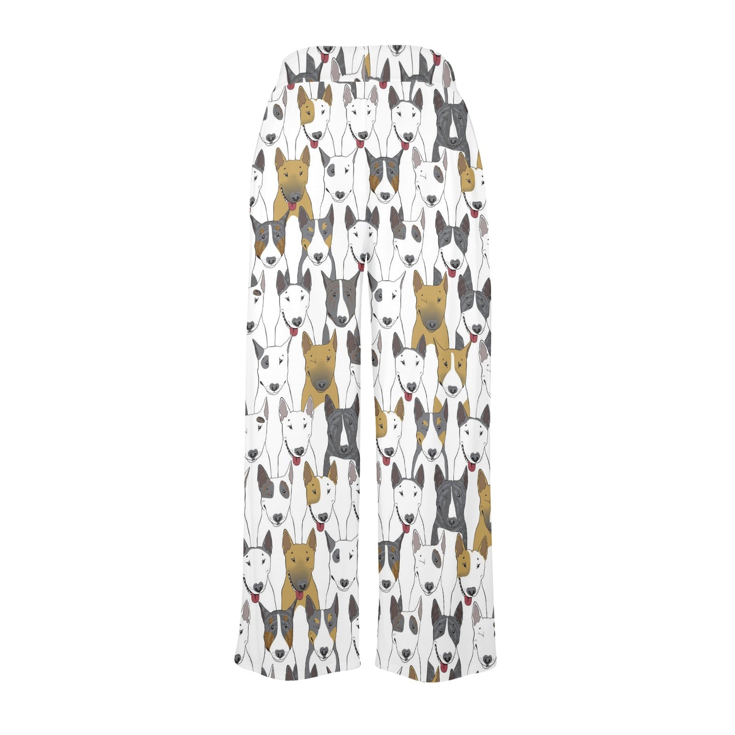Bull Terriers Pattern Print Design 03 Women's Wide Leg Lounge Pants