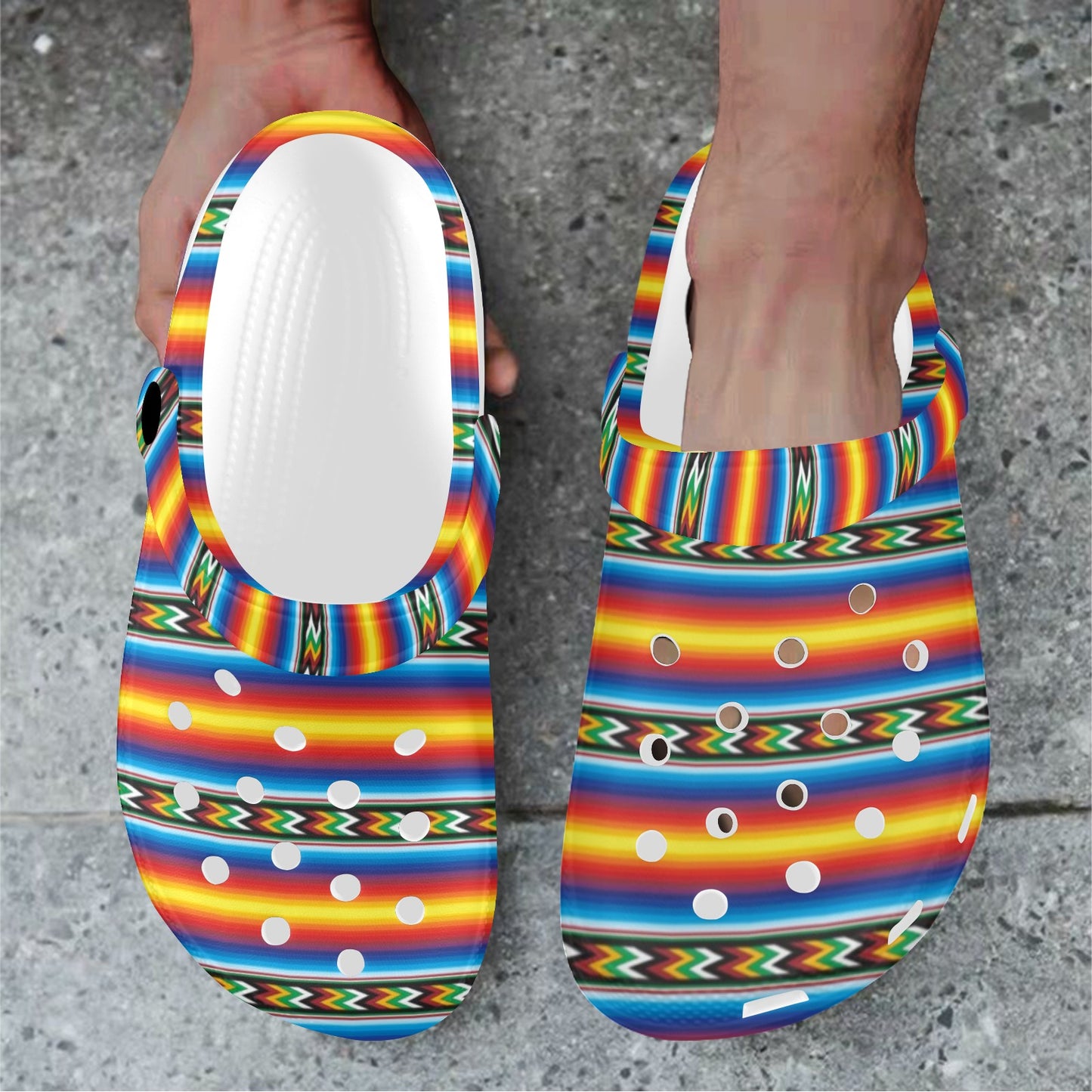 Mexican Blanket ZigZag Print Pattern Unisex Clogs Shoes