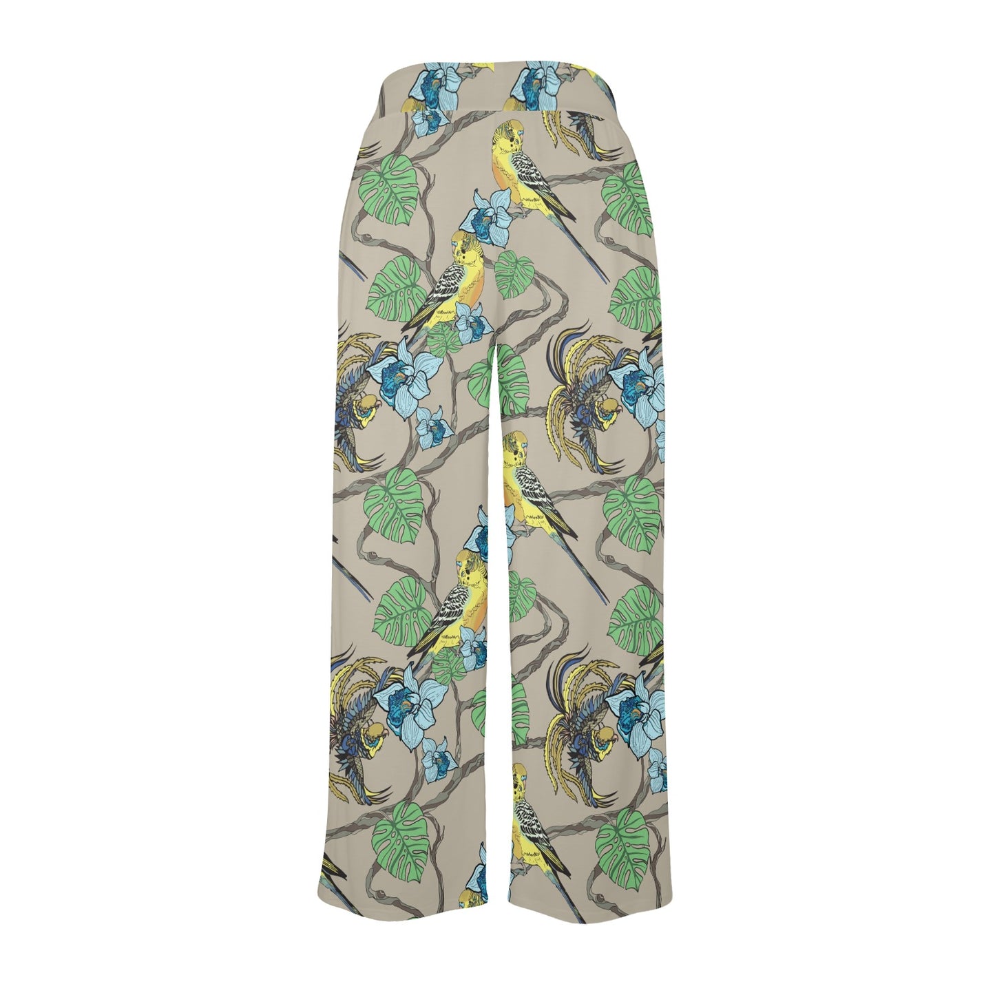Parakeet Pattern Print Design A02 Women's Wide Leg Lounge Pants
