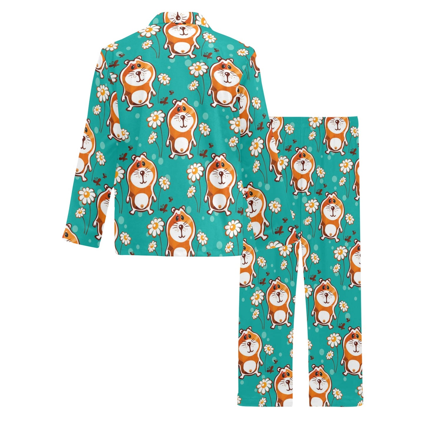 Hamster Pattern Print Design 01 Men's Long Pajama Set