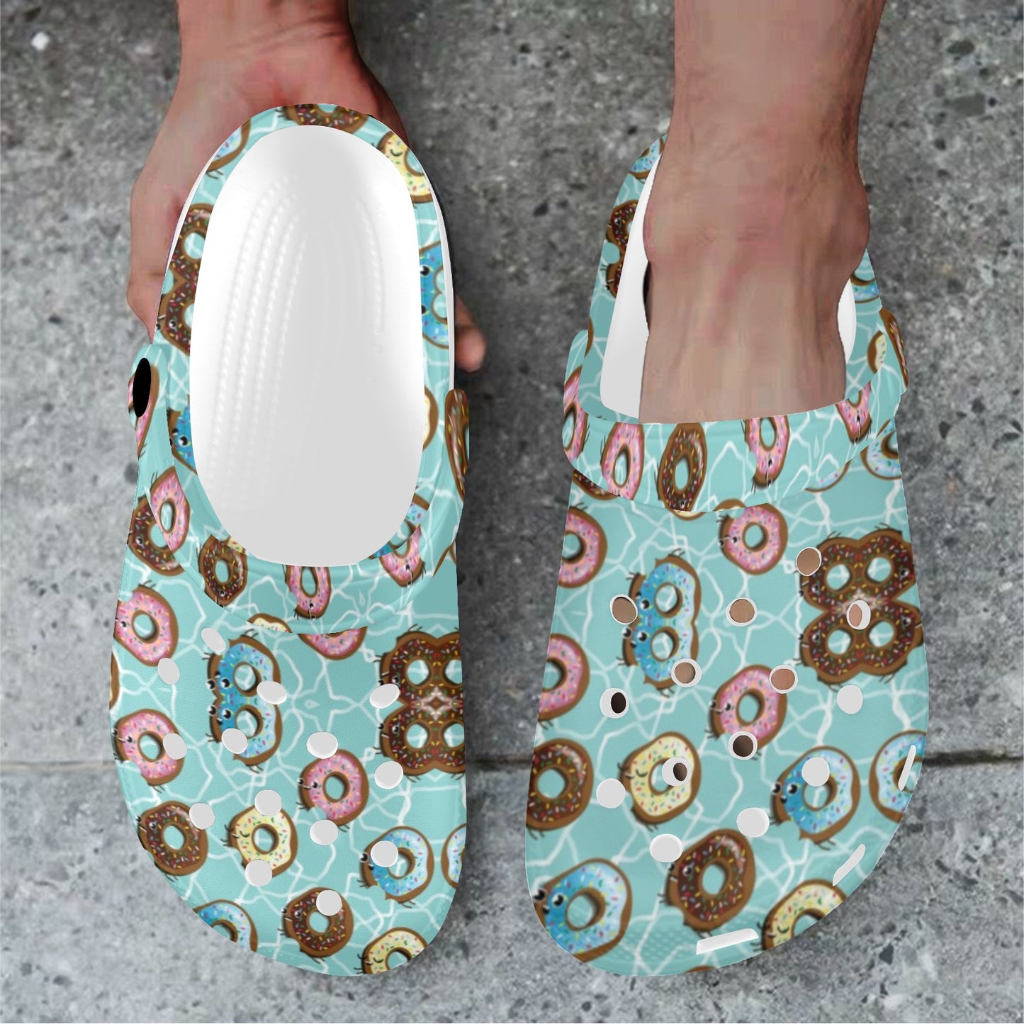 Emoji Donut Print Pattern Unisex Clogs Shoes