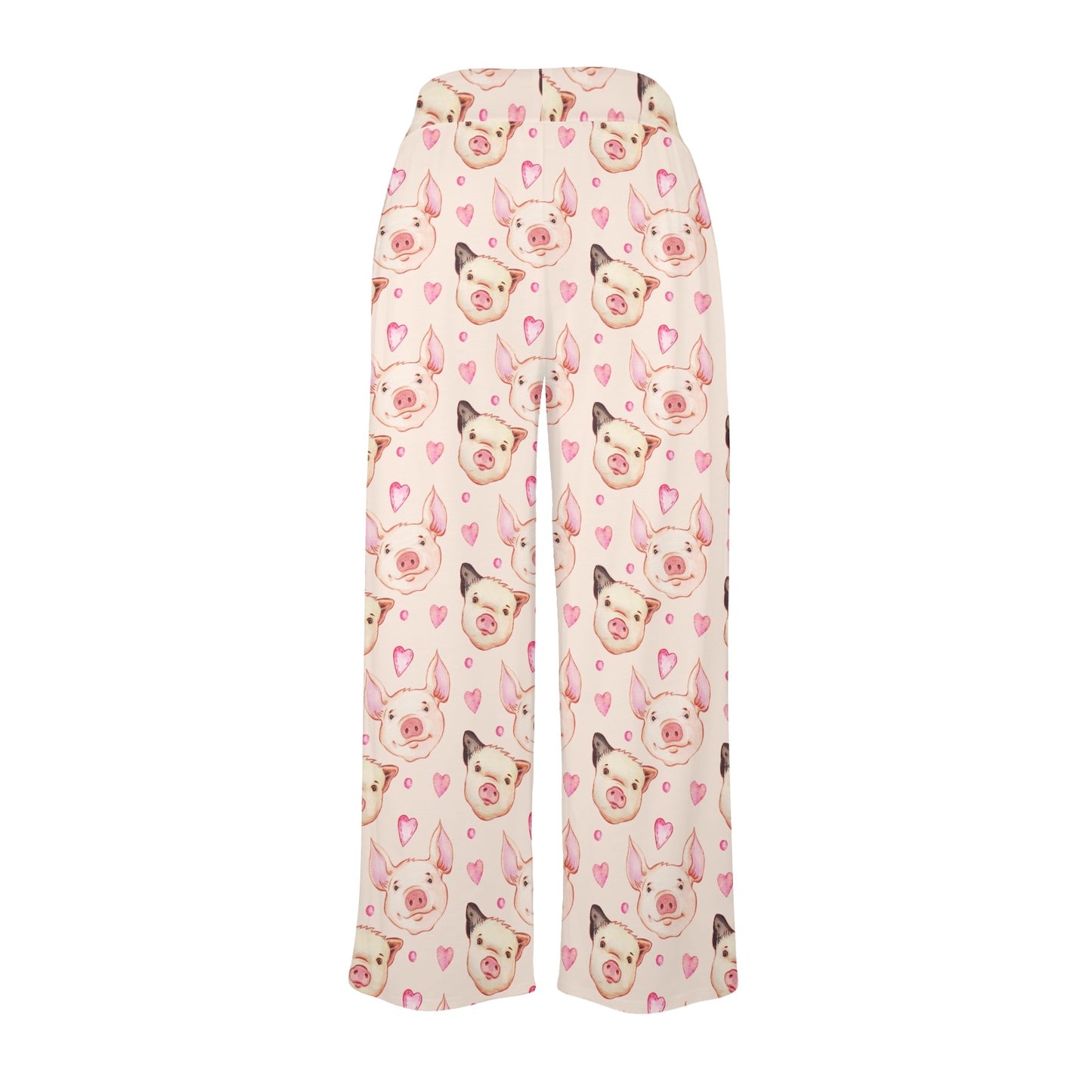 Pig Print Design LKS406 Women's Wide Leg Lounge Pants