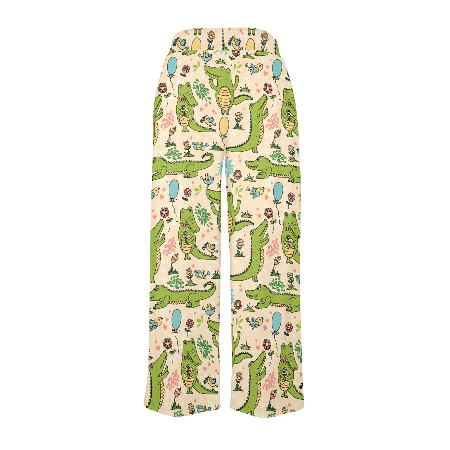 Alligator Pattern Print Design 01 Women's Wide Leg Lounge Pants