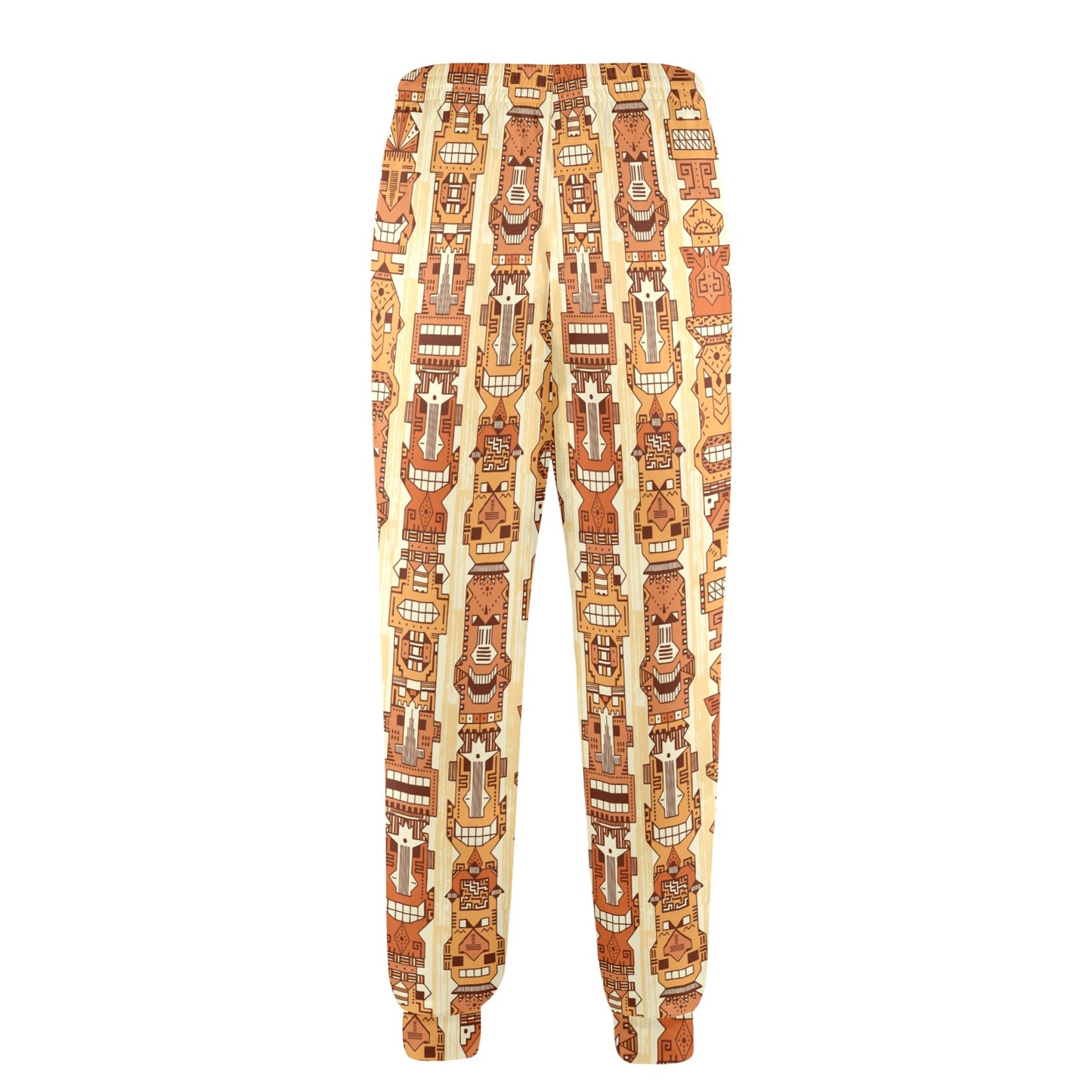 Tiki Orange Vertical Pattern Men's Casual Track Pants