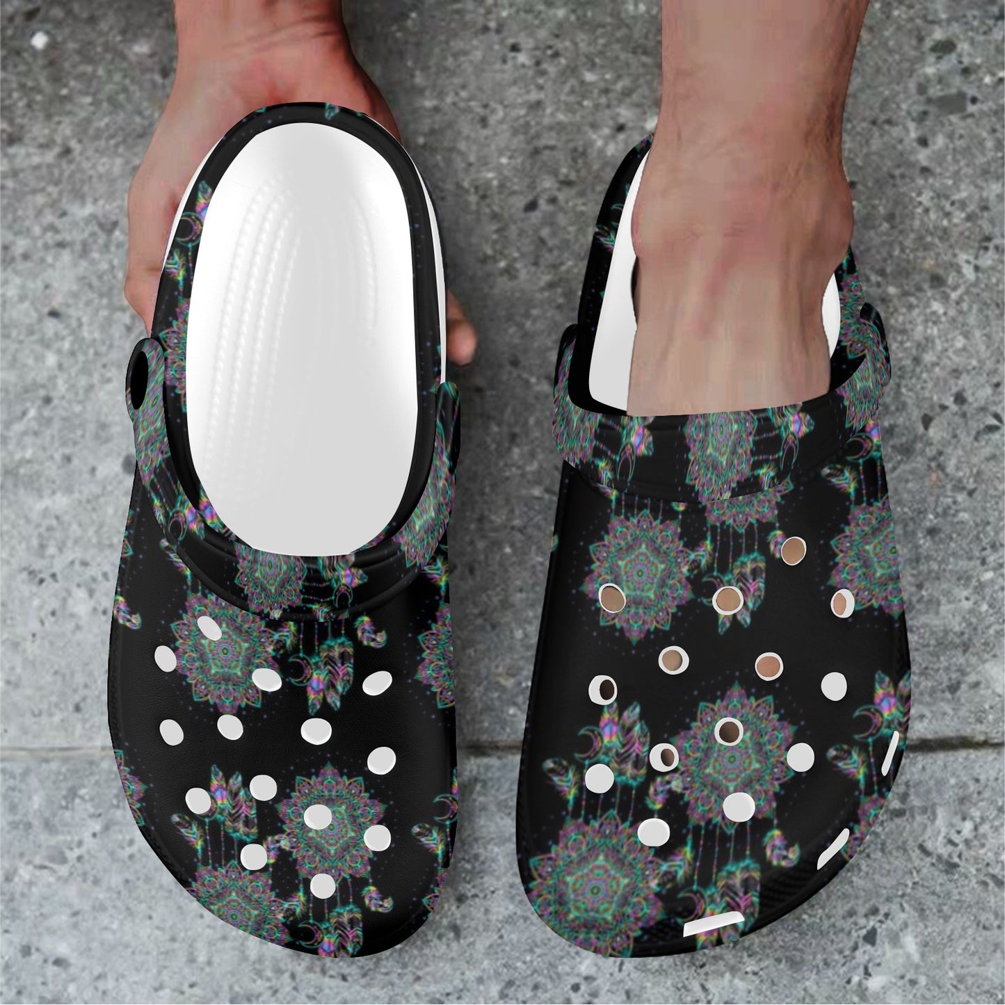 Dream Catcher Colorful Hand Draw Unisex Clogs Shoes