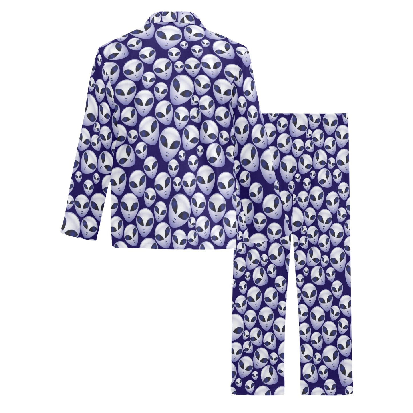 Alien Head Extraterrestrial Men's Long Pajama Set