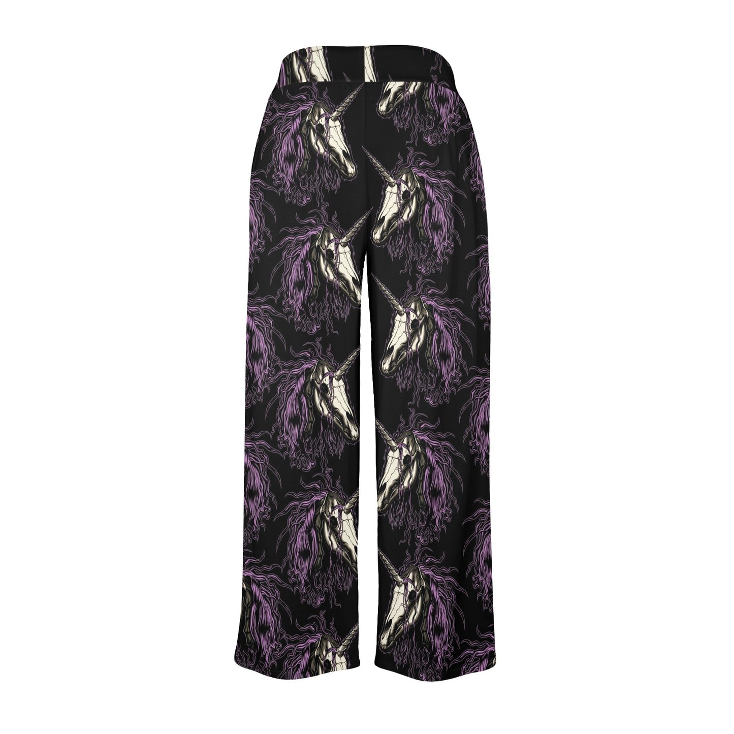 Unicorn Skull head Women's Wide Leg Lounge Pants