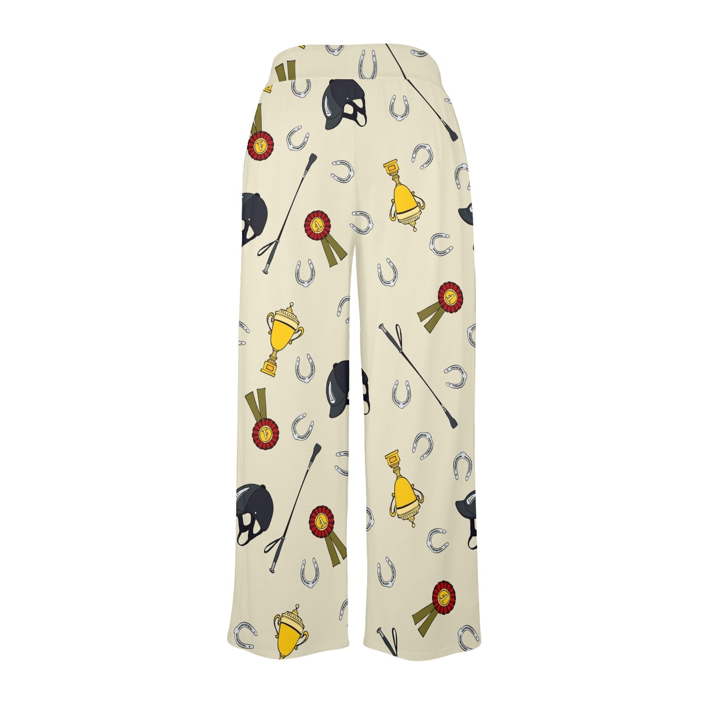 Equestrian Horseshoe Equipment Women's Wide Leg Lounge Pants