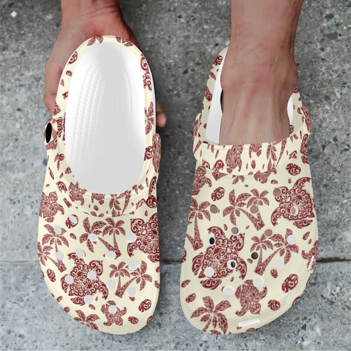 Polynesian Tattoo Turtle Themed Unisex Clogs Shoes