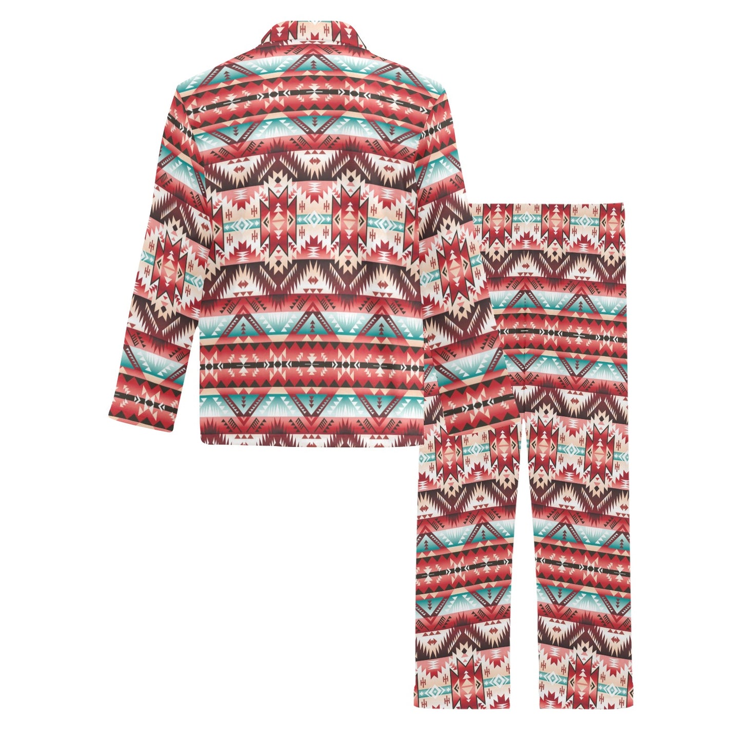 Aztec Western Style Print Pattern Men's Long Pajama Set