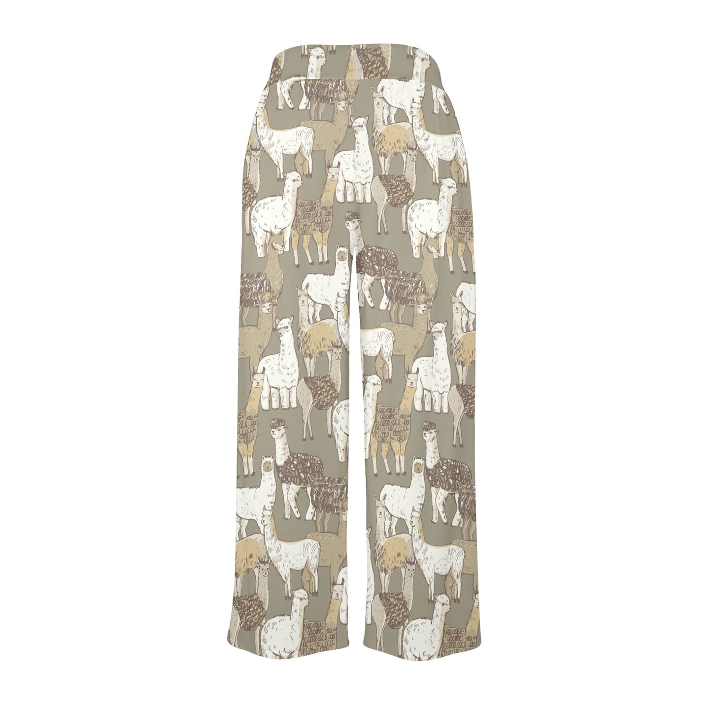 Alpaca Pattern Print Design 01 Women's Wide Leg Lounge Pants