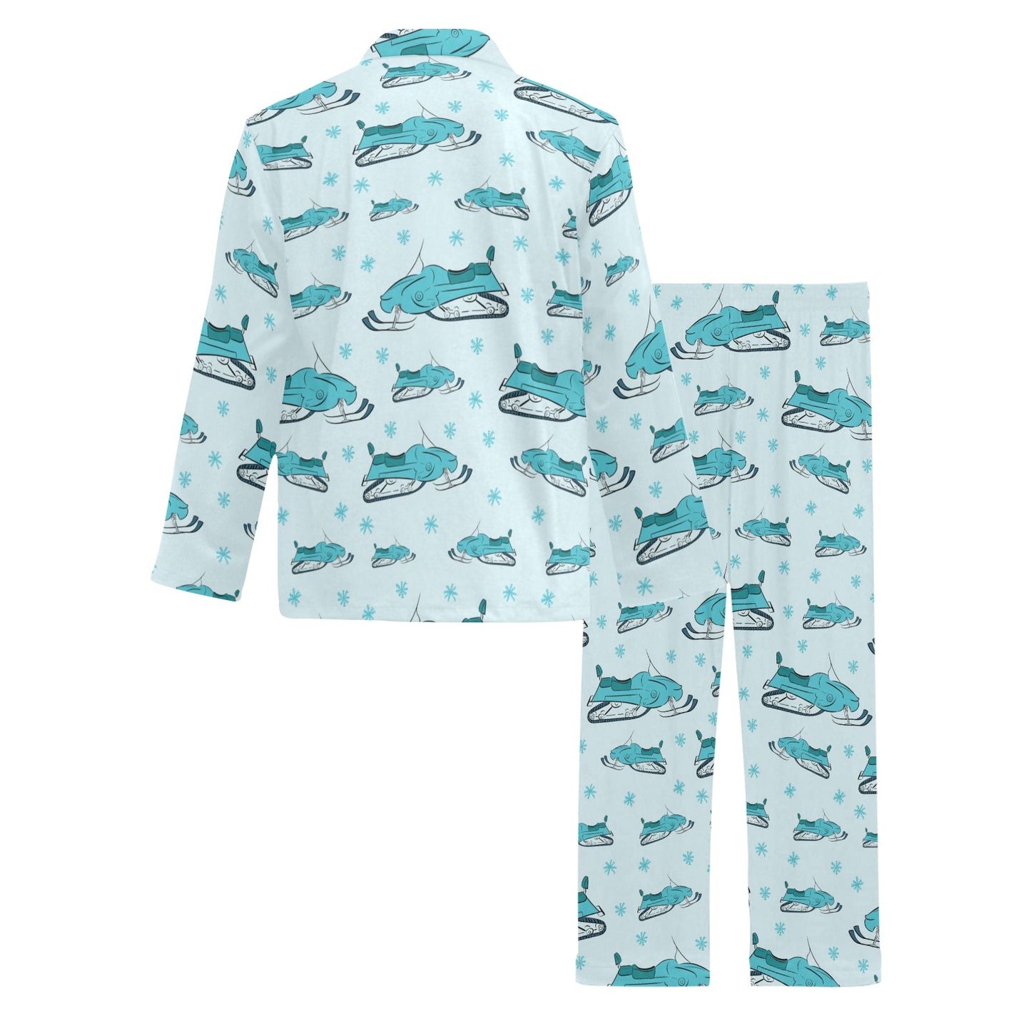 Snowmobile Print Design LKS301 Men's Long Pajama Set