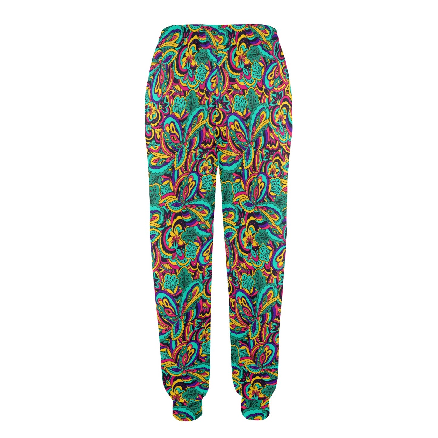 Psychedelic Trippy Floral Design Women's Casual Track Pants