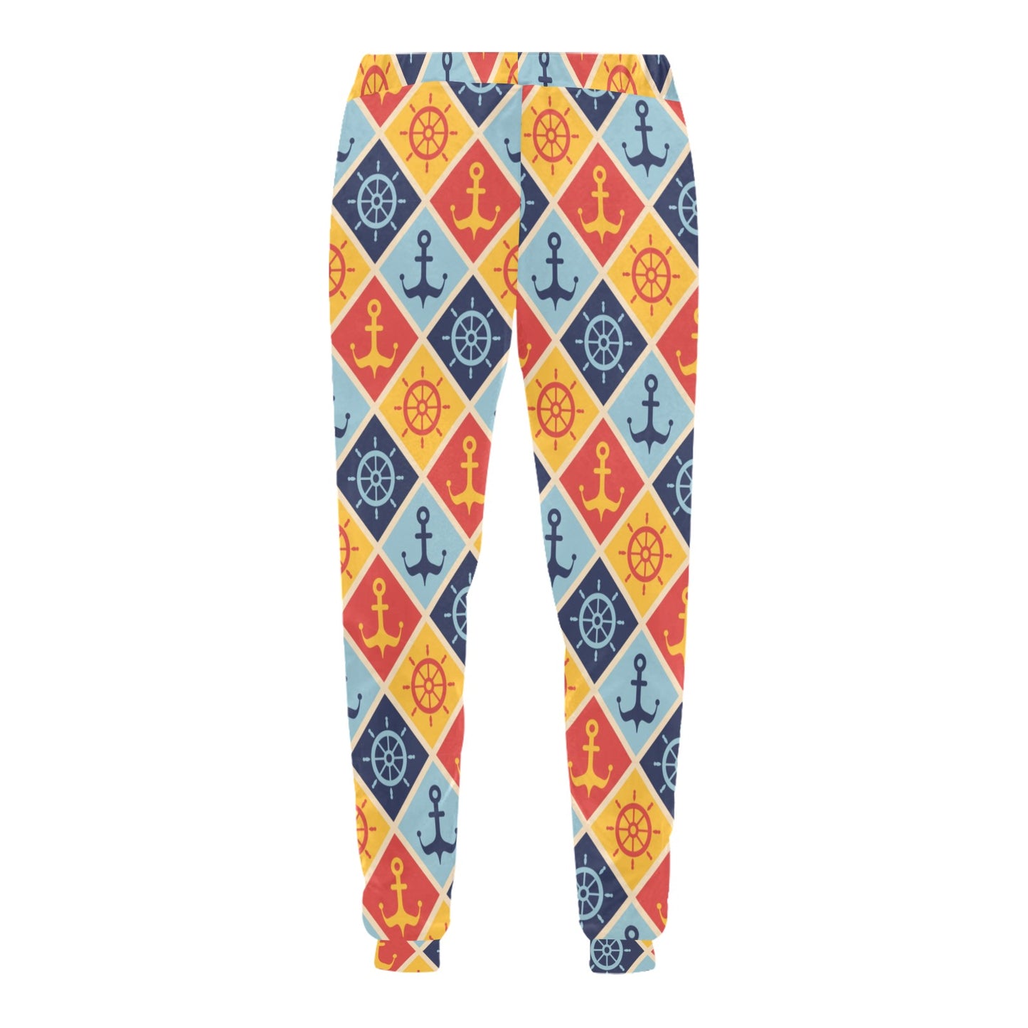 Nautical Pattern Design Themed Print Men's Sweatpants