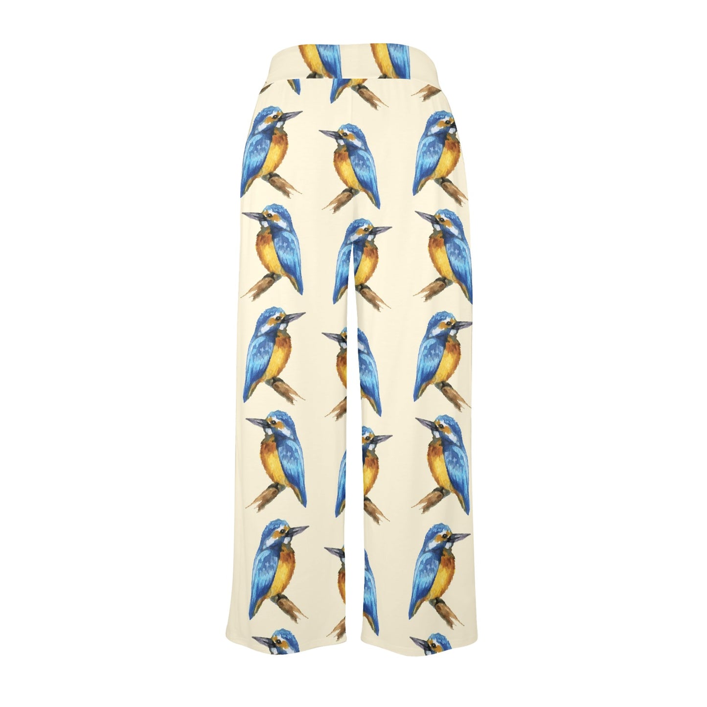 Kingfisher Pattern Print Design 01 Women's Wide Leg Lounge Pants