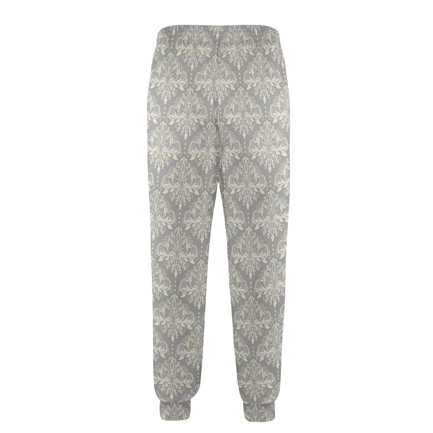 Damask Grey Elegant Print Pattern Men's Casual Track Pants