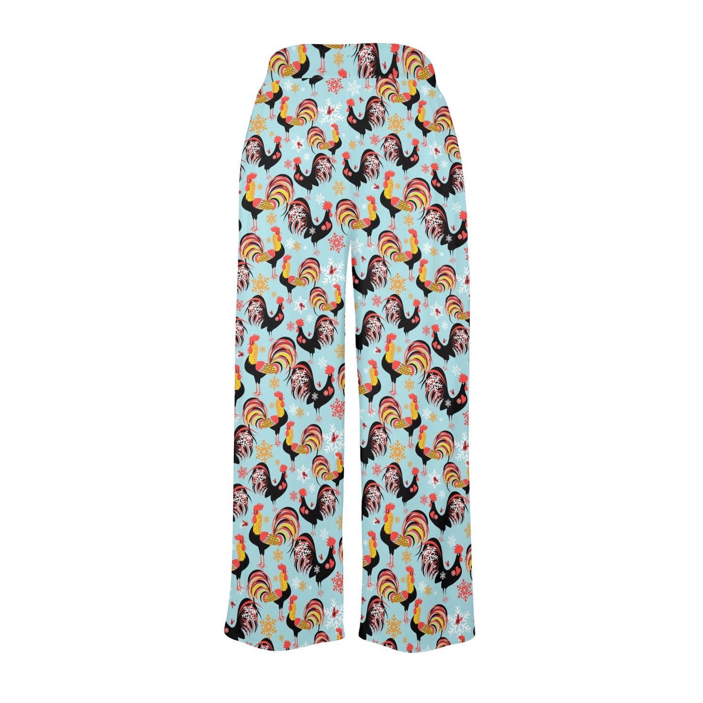 Rooster Themed Design Women's Wide Leg Lounge Pants