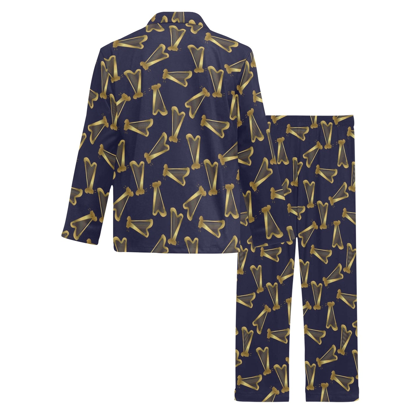 Harp Print Design LKS401 Men's Long Pajama Set