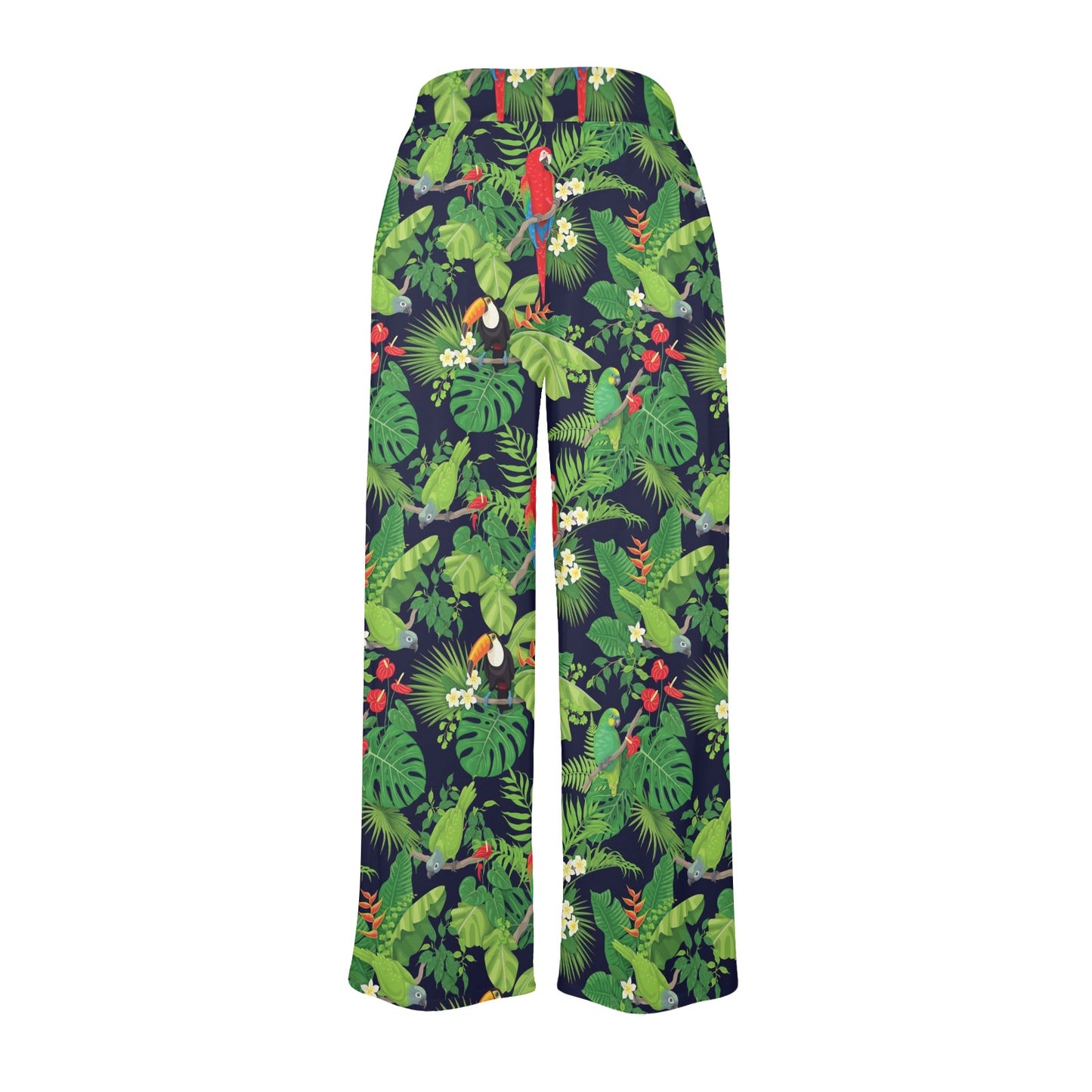 Rainforest Parrot Pattern Print Design A03 Women's Wide Leg Lounge Pants