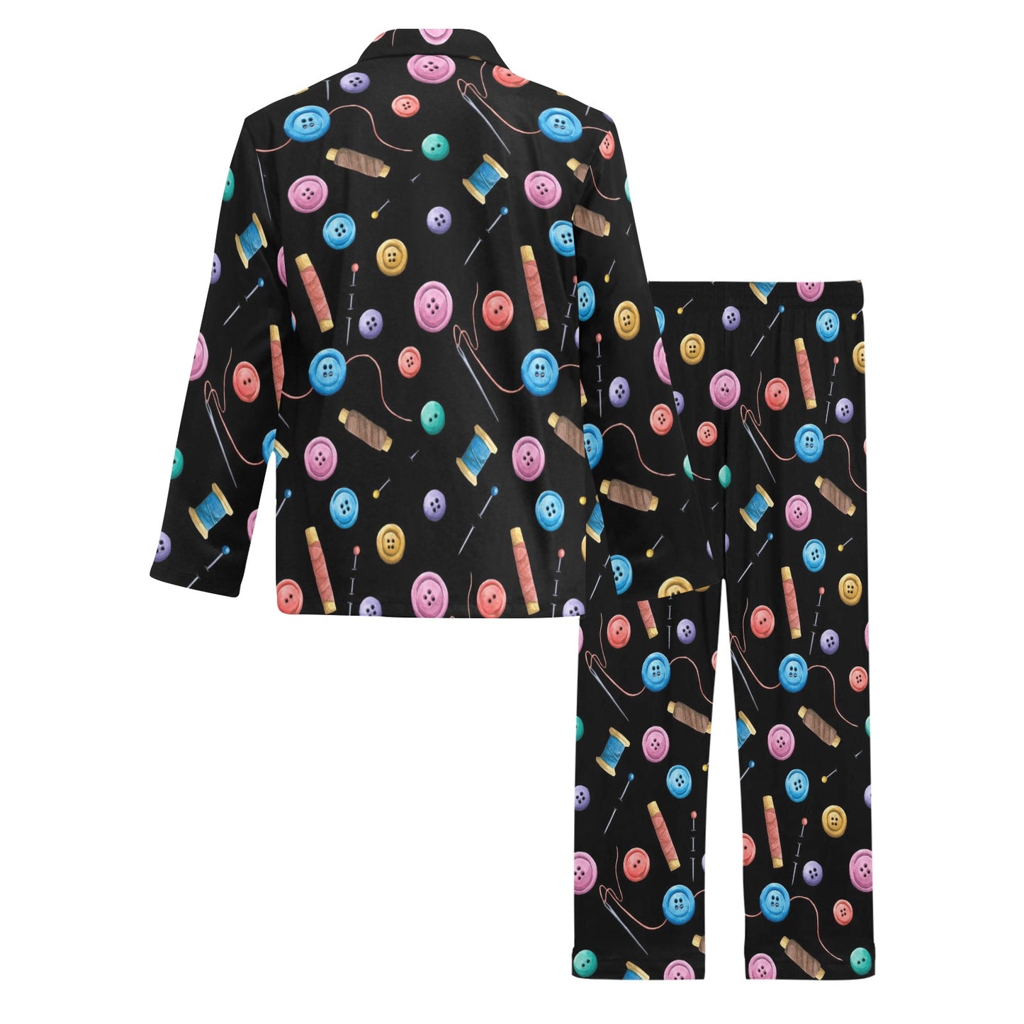 Sewing Print Design LKS309 Men's Long Pajama Set