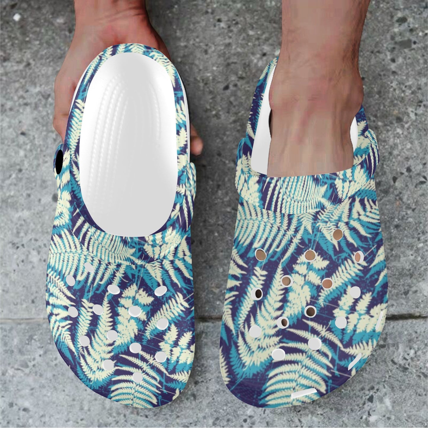 Fern Leave Summer Print Pattern Unisex Clogs Shoes