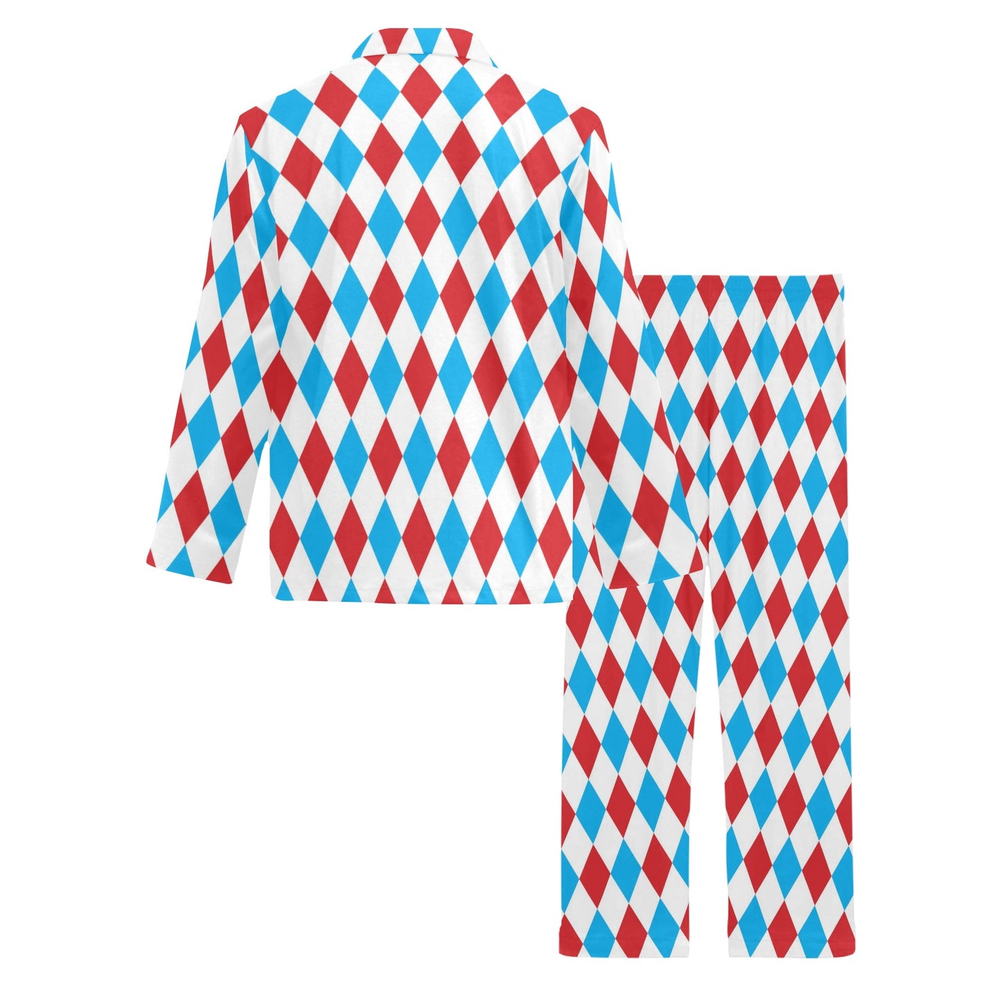 Harlequin Print Design LKS402 Men's Long Pajama Set