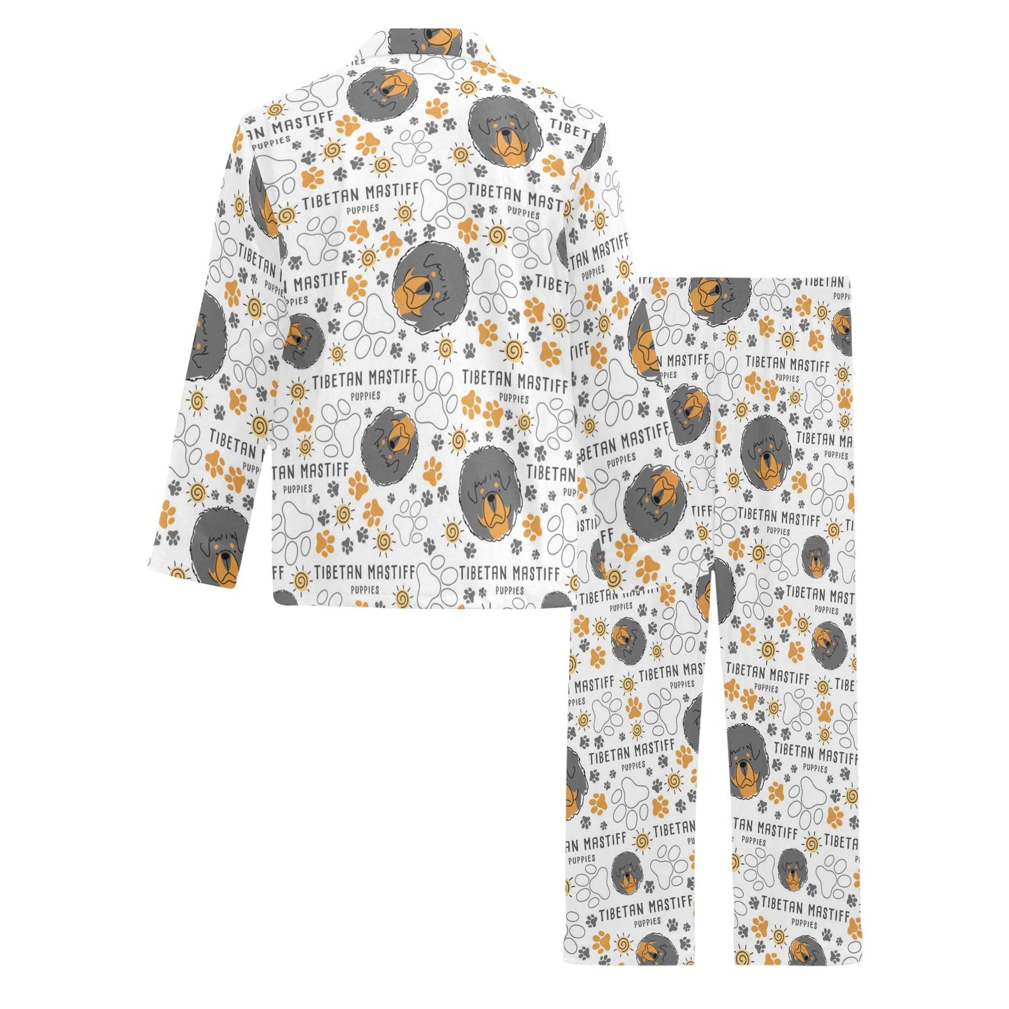 Tibetan Mastiffs Print Design LKS302 Men's Long Pajama Set