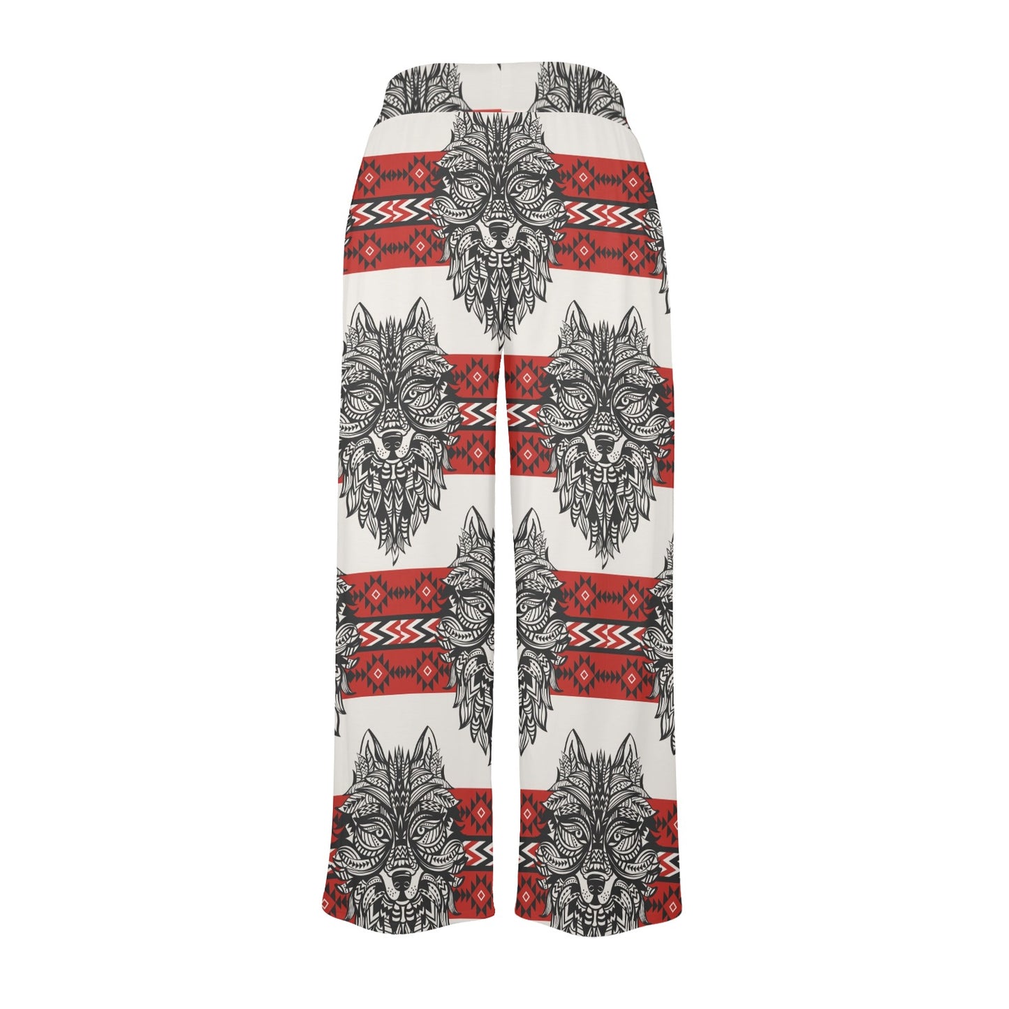 Native Indian Wolf Women's Wide Leg Lounge Pants