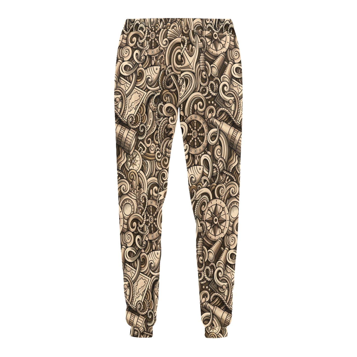 Nautical Tattoo Design Themed Print Men's Sweatpants