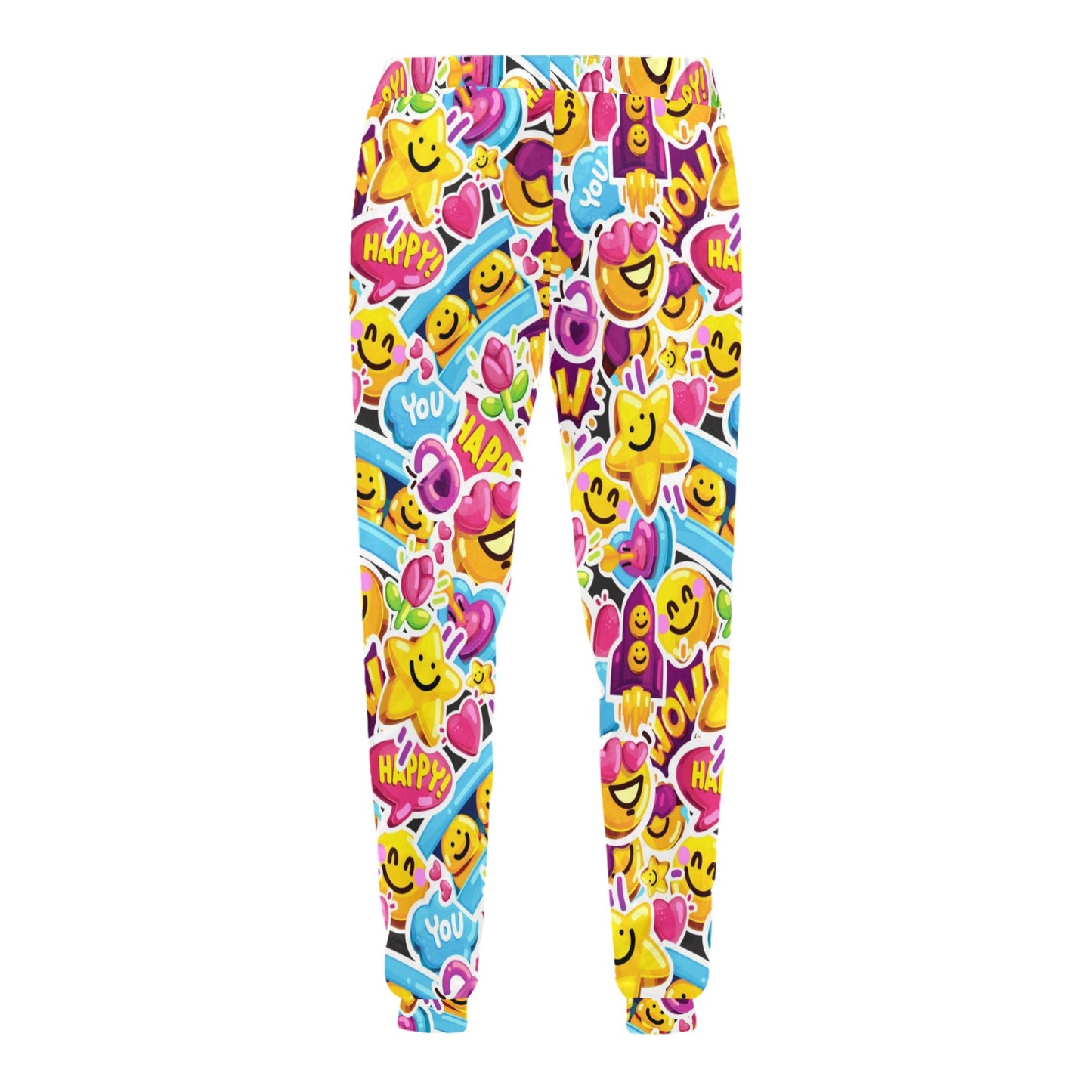 Emoji Sticker Print Pattern Men's Sweatpants
