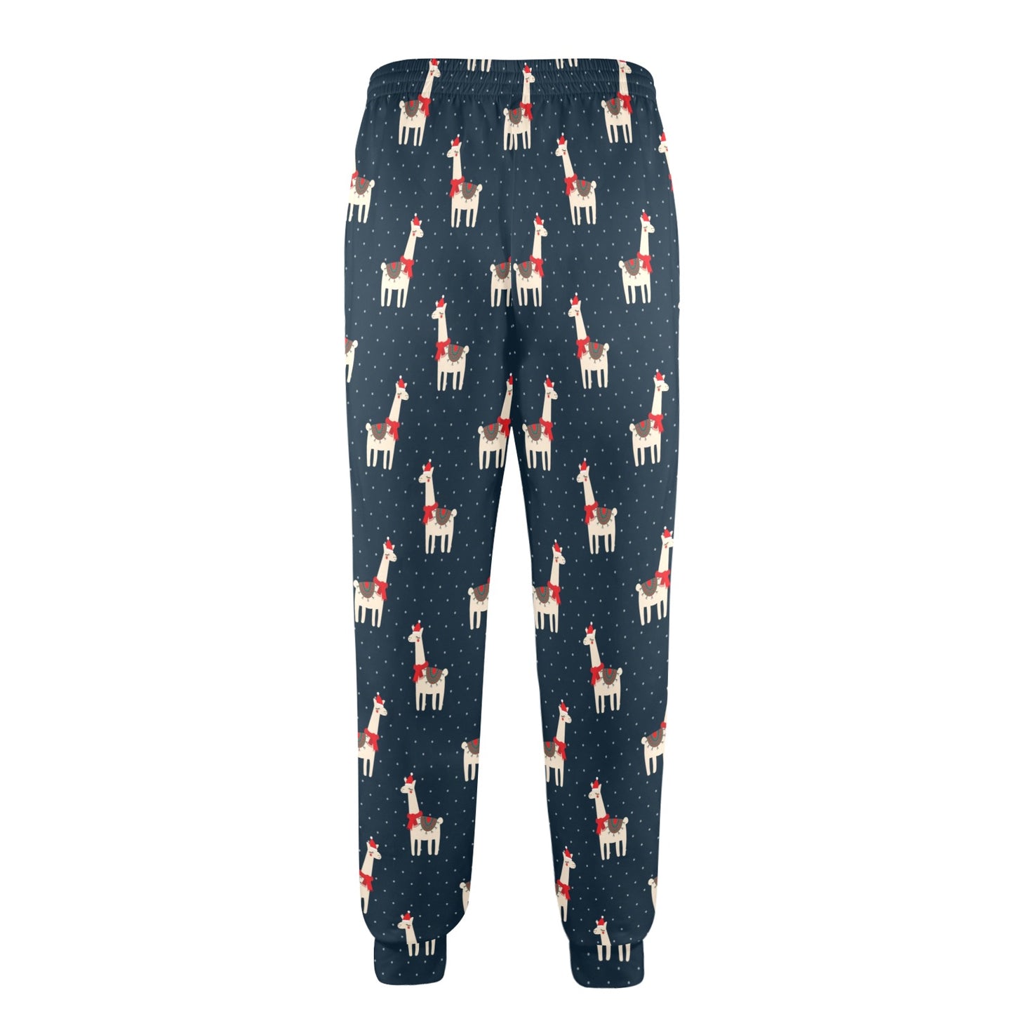 Llama with Polka Dot Themed Print Men's Casual Track Pants