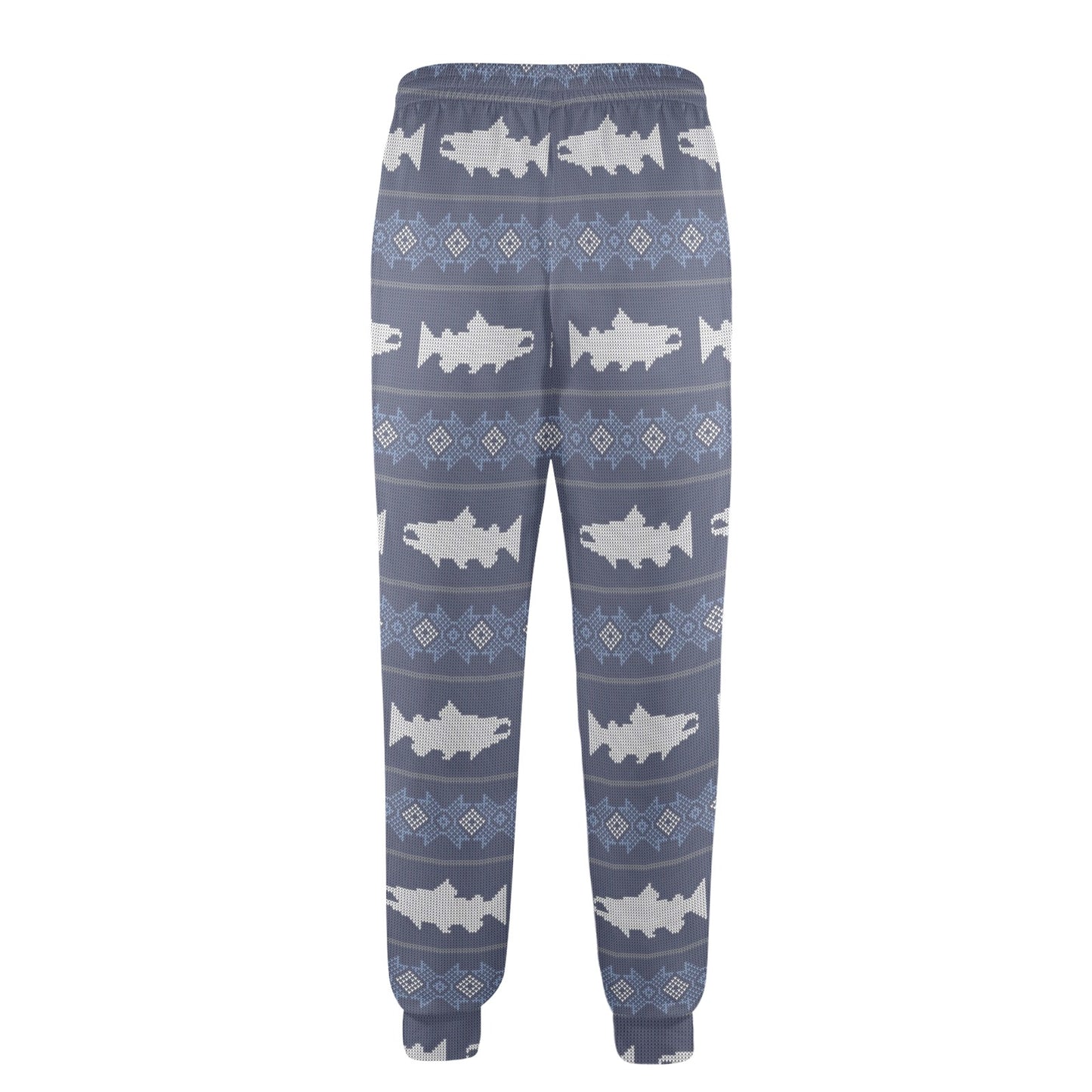 Salmon Fish Knit Style Print Design LKS304 Men's Casual Track Pants