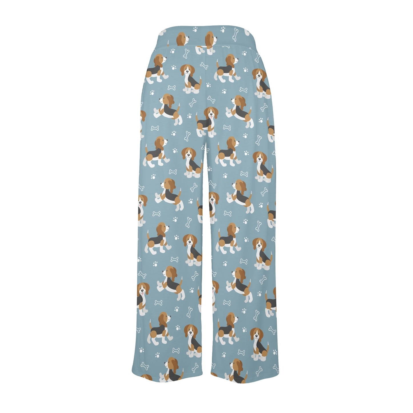 Beagle Pattern Print Design 02 Women's Wide Leg Lounge Pants