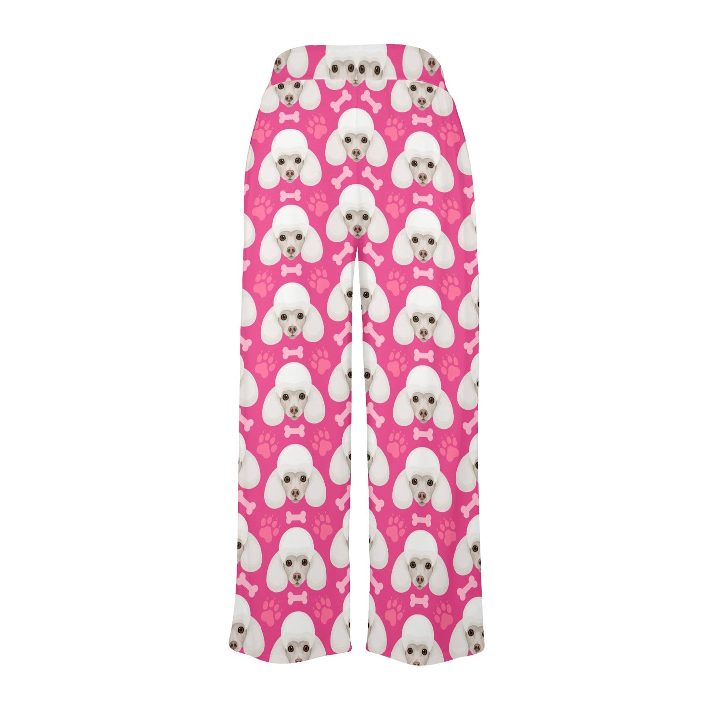 Poodle Pattern Print Design A04 Women's Wide Leg Lounge Pants