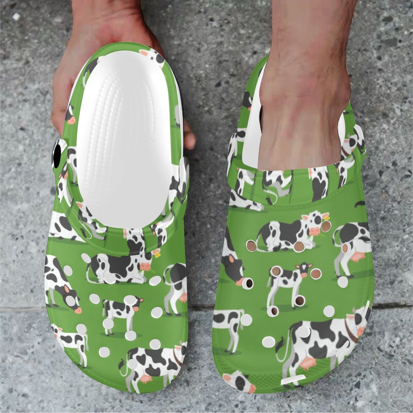 Cow Happy Print Pattern Unisex Clogs Shoes