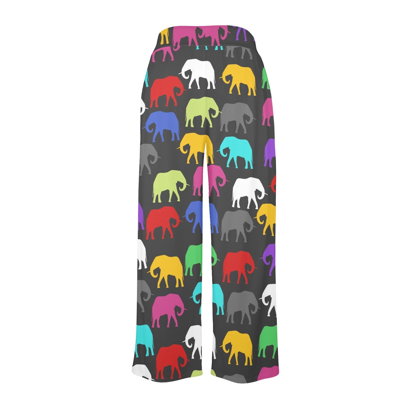 elephant colorful Design Print Pattern JJ0189 Women's Wide Leg Lounge Pants