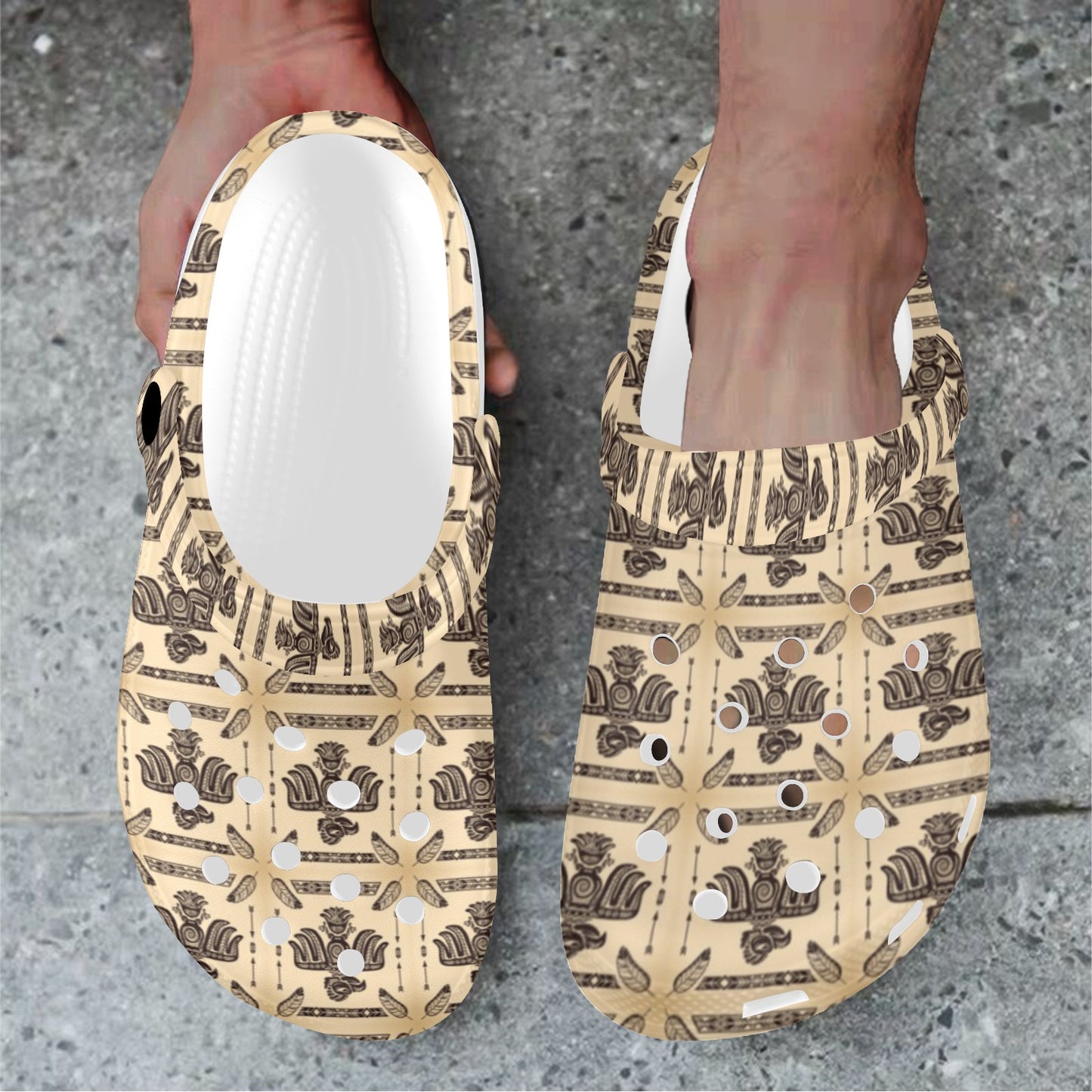 Native American Themed Design Print Unisex Clogs Shoes