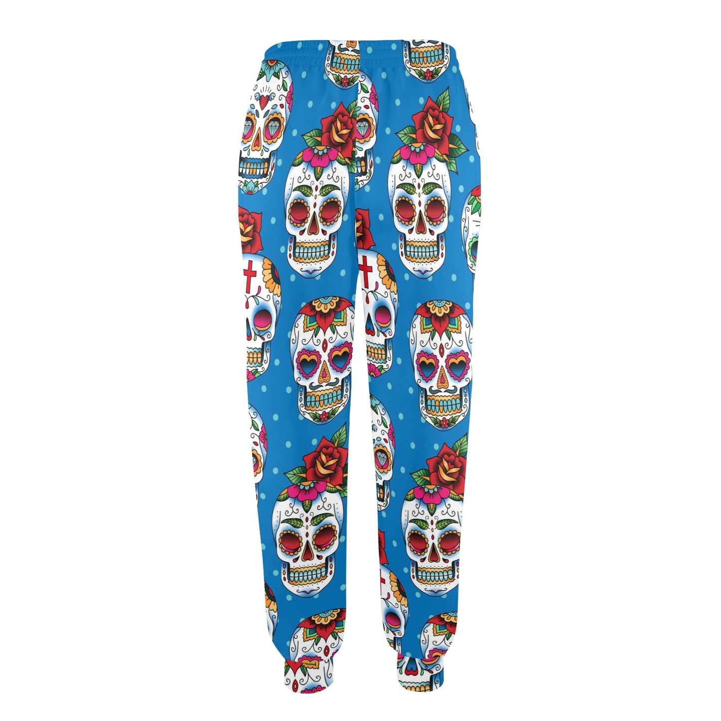 Sugar Skull Rose Pattern Women's Casual Track Pants