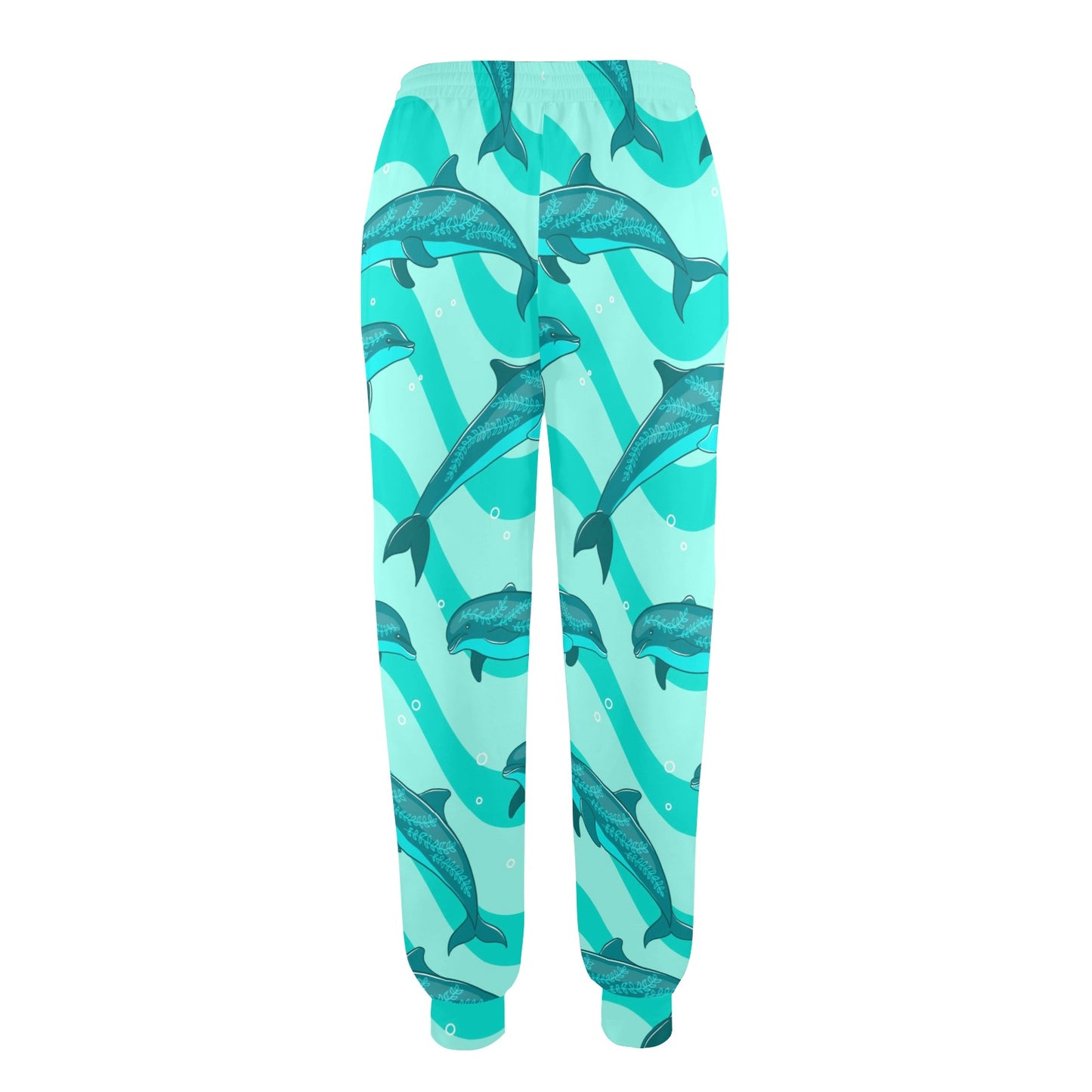 Dolphin Wave Print Women's Casual Track Pants