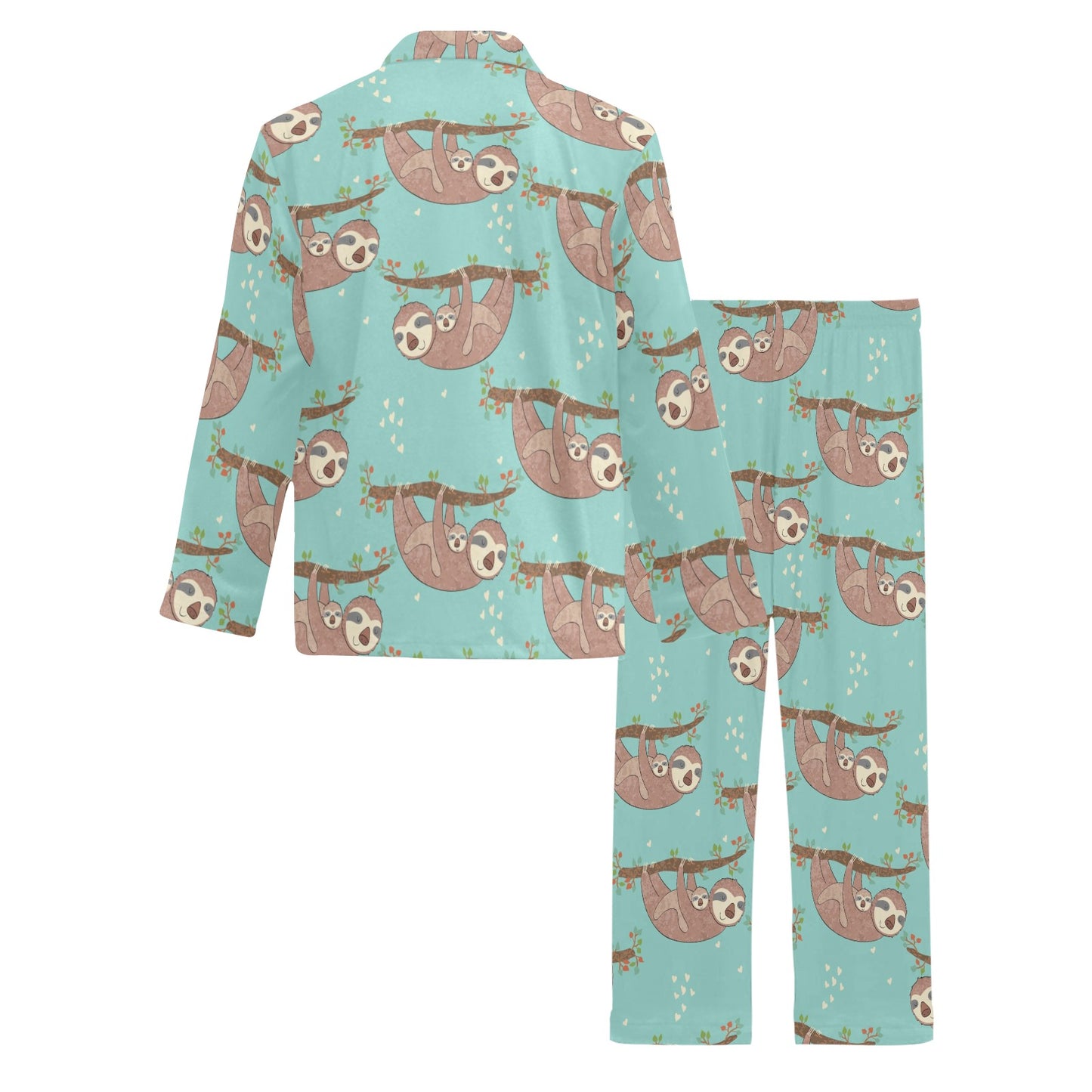 Sloth Print Design LKS302 Men's Long Pajama Set