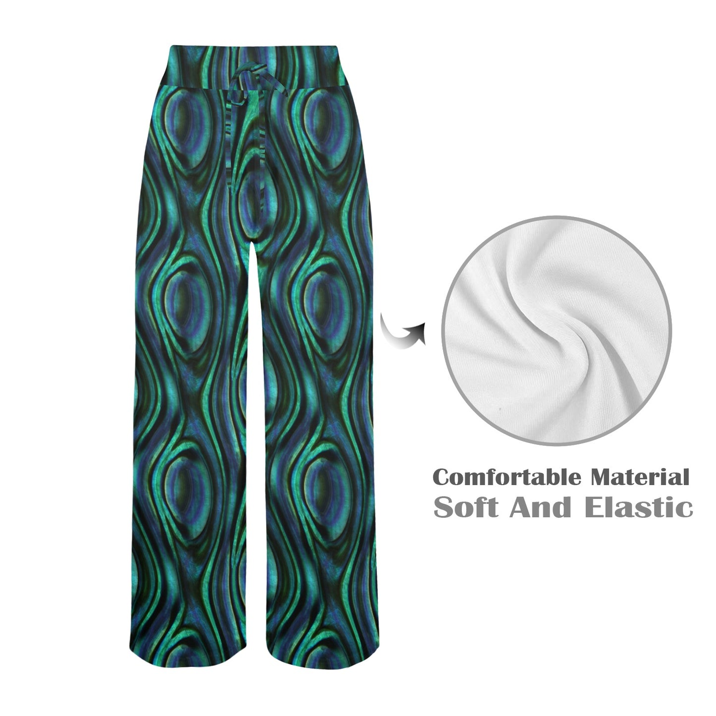 Abalone Pattern Print Design 01 Women's Wide Leg Lounge Pants