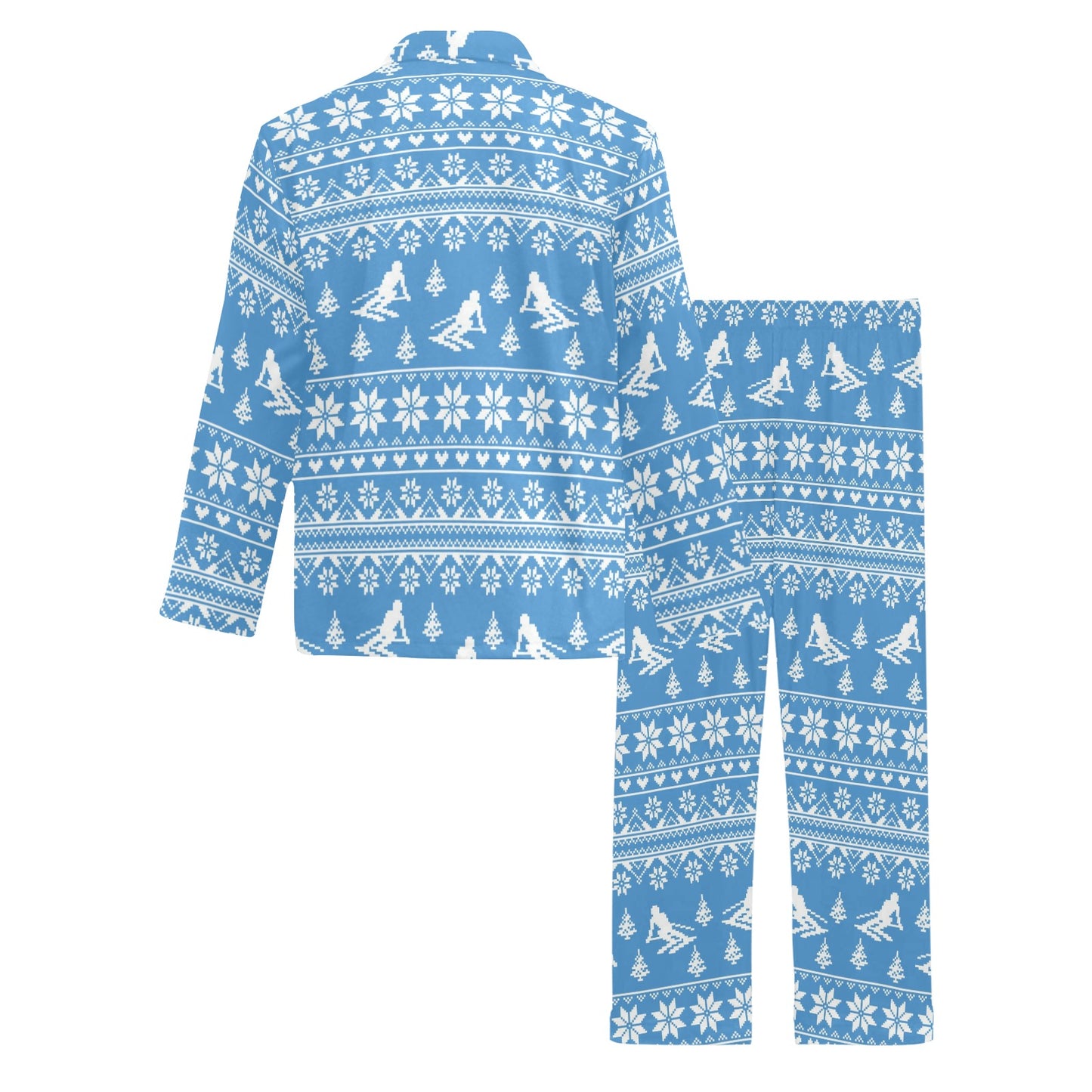 Ski Knit Pattern Print Design LKS302 Men's Long Pajama Set