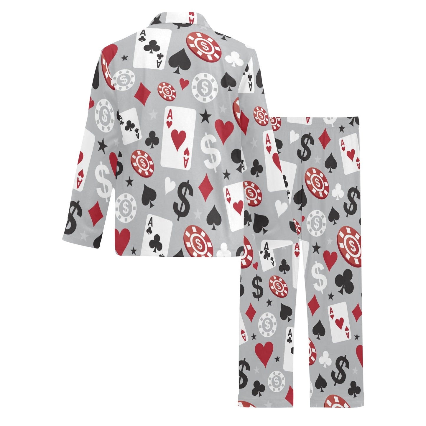 Casino Pattern Print Design 01 Men's Long Pajama Set