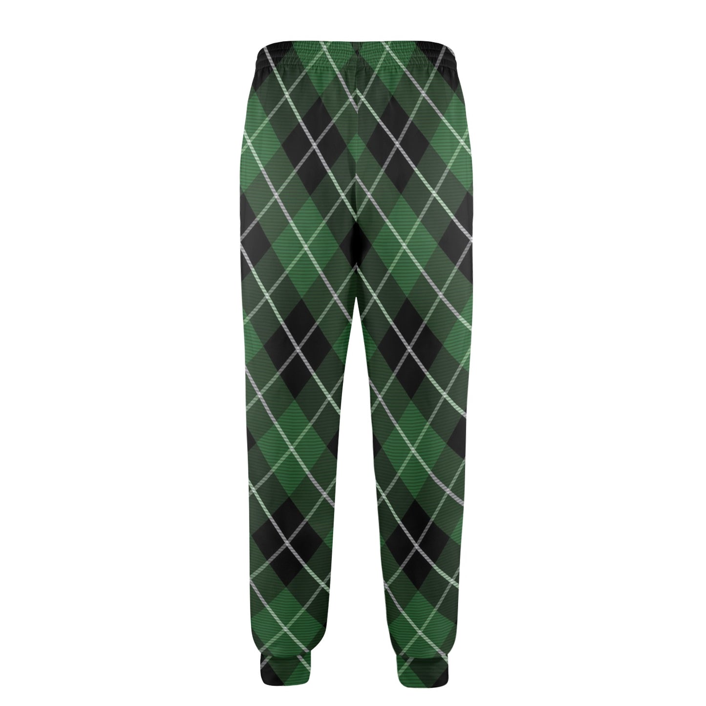 Plaid Green Pattern Print Design A05 Men's Casual Track Pants