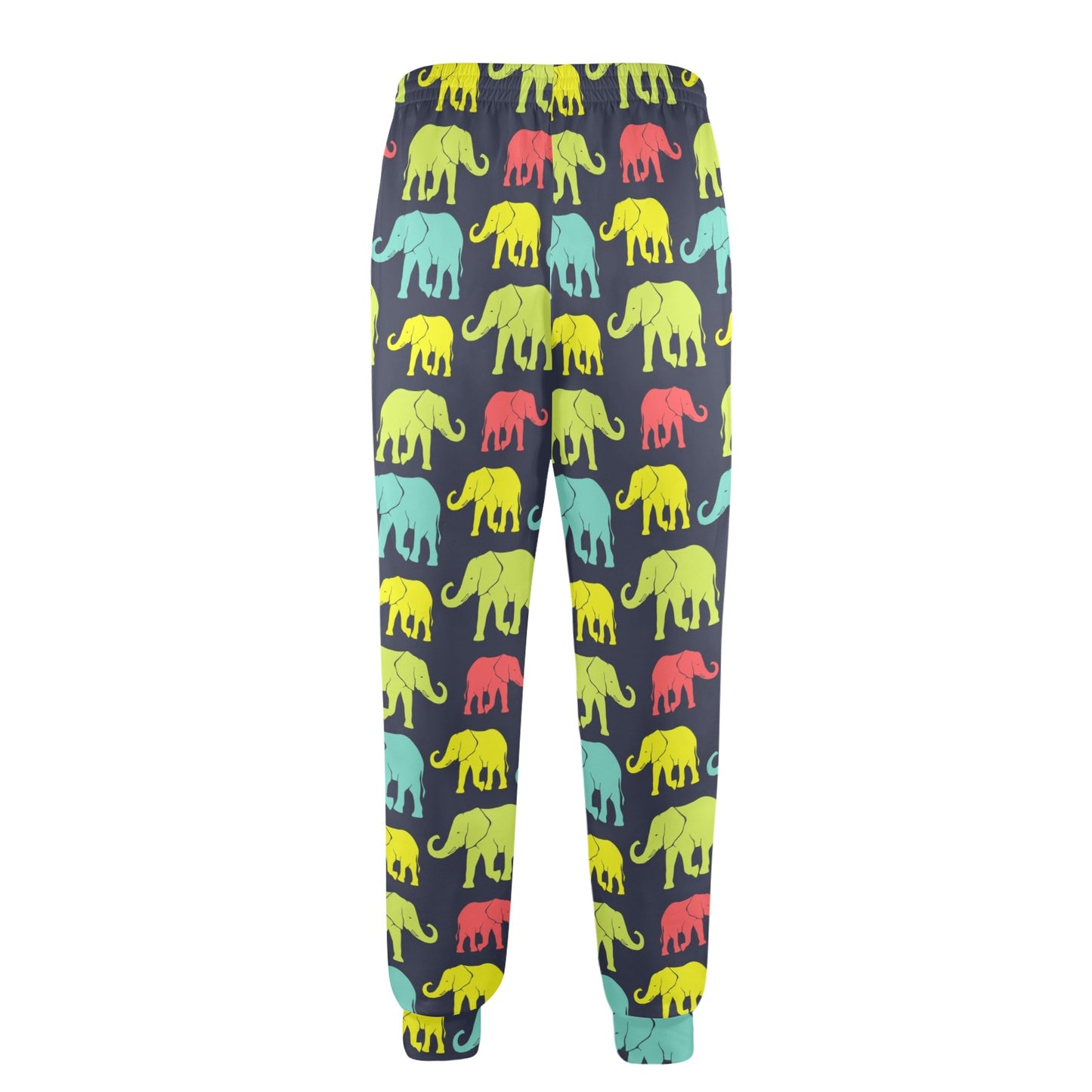 Elephant Neon Color Print Pattern Men's Casual Track Pants