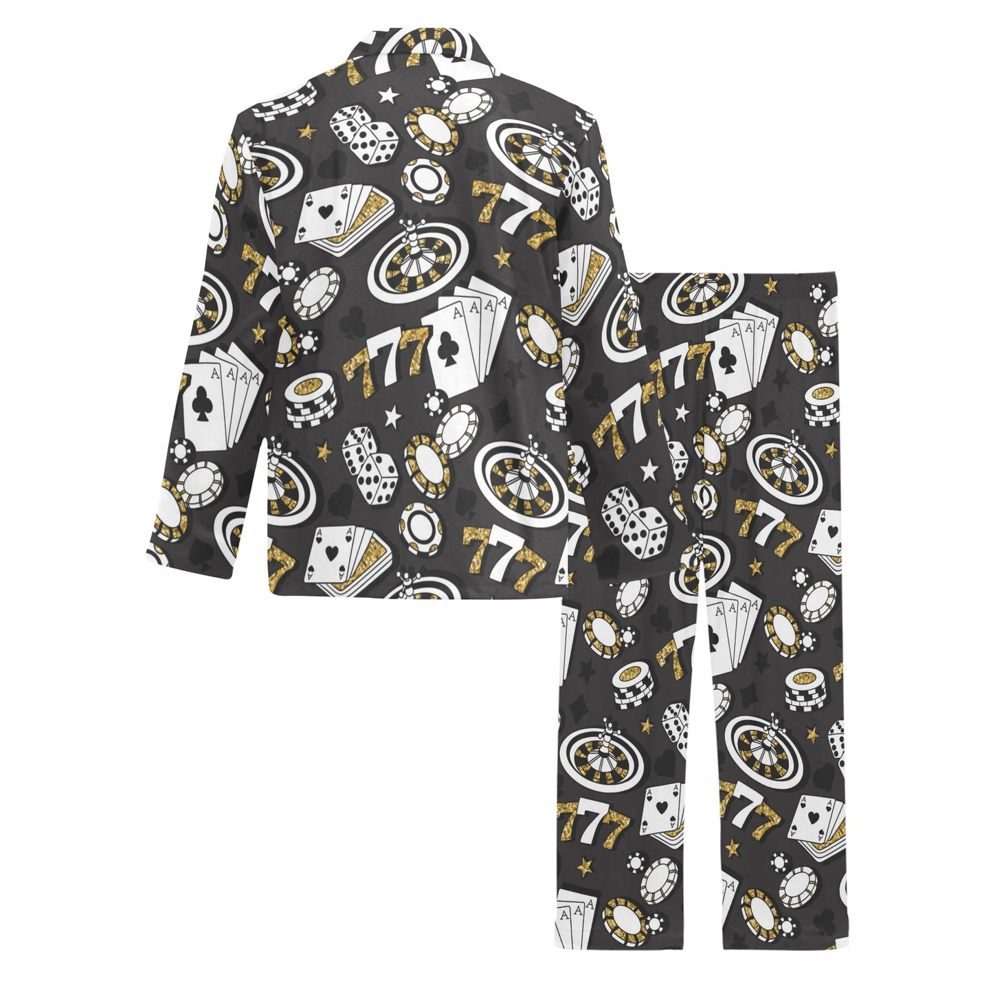 Casino Pattern Print Design 05 Men's Long Pajama Set